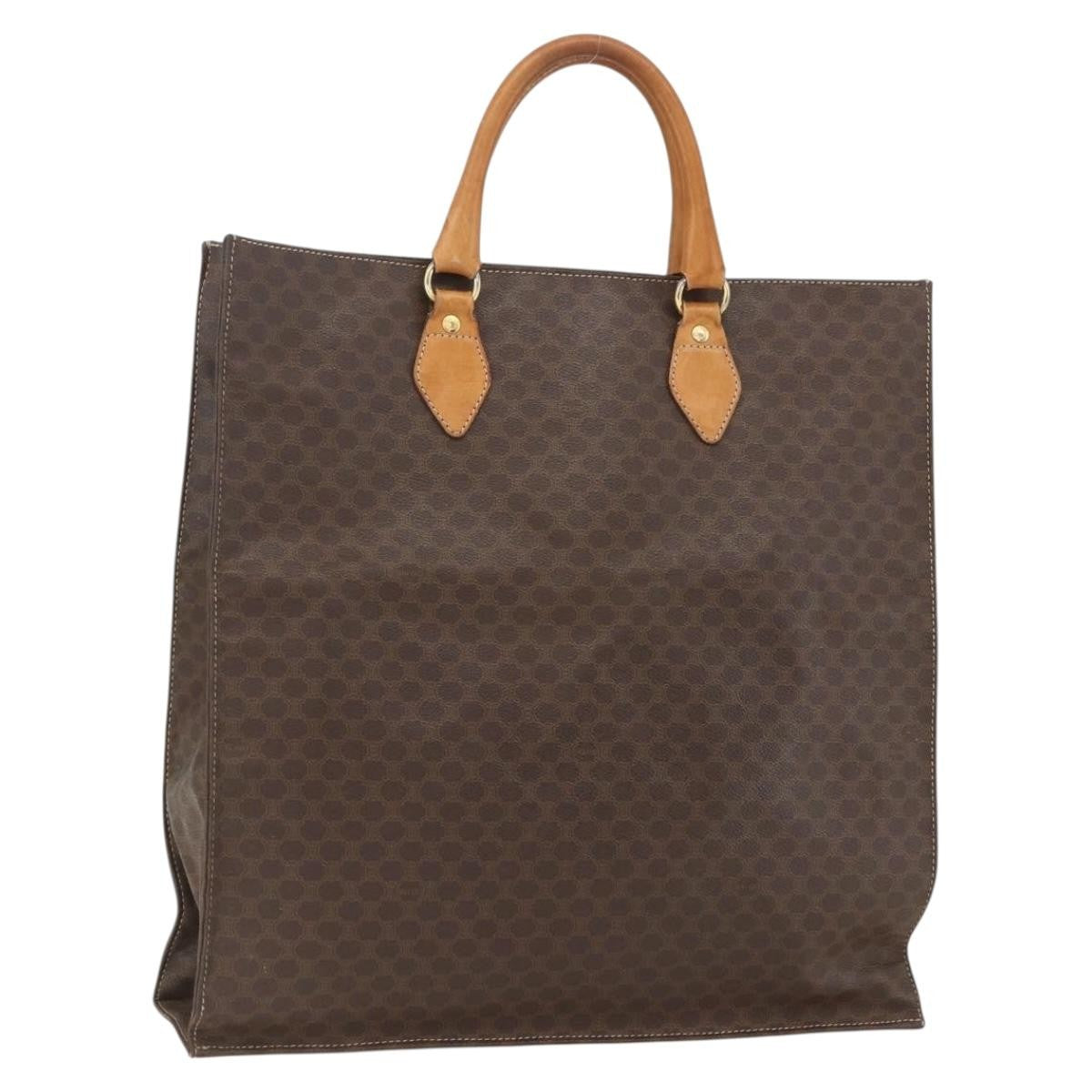 Celine Vintage Macadam Canvas Brown Canvas Tote Bag Bag (Pre-Owned)