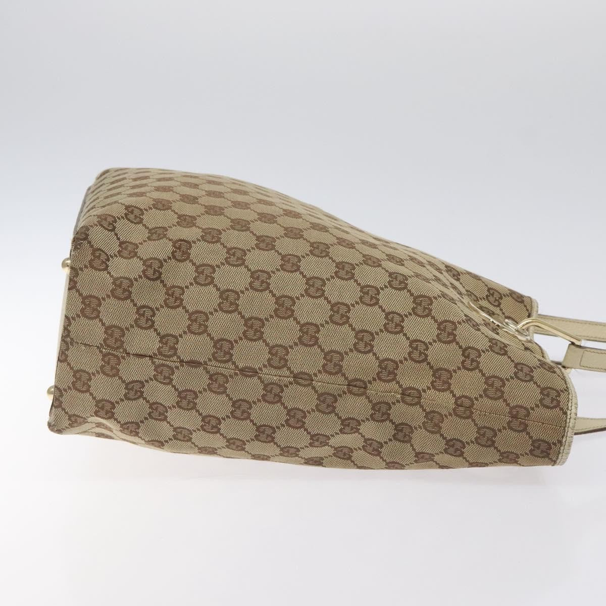 Gucci Gg Canvas Canvas Beige Canvas Tote Bag Bag (Pre-Owned)