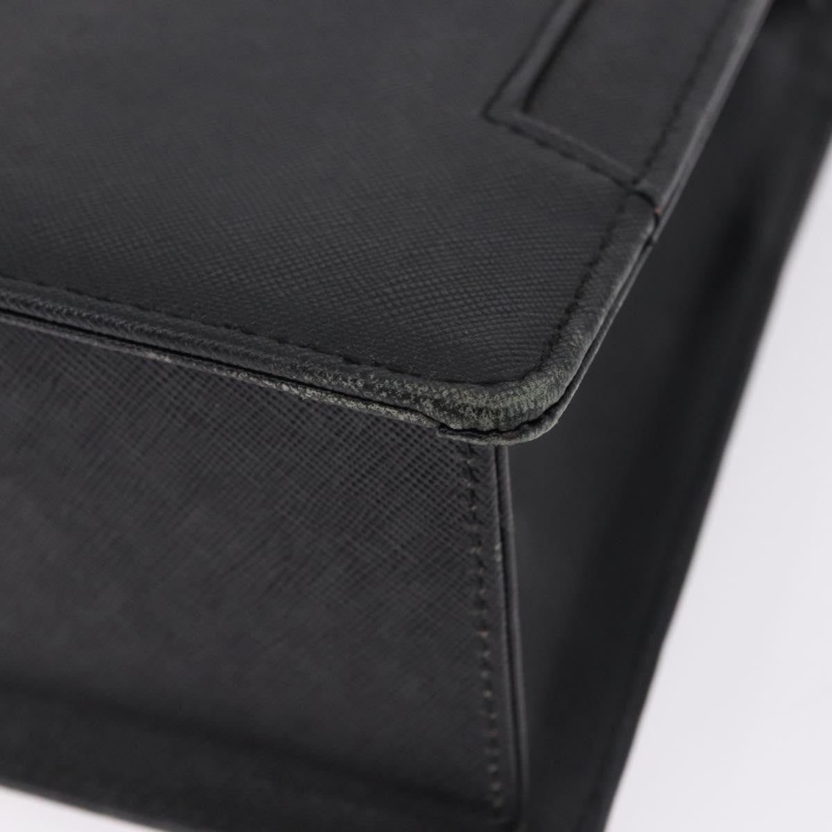 Burberry Business Black Leather Black Leather Briefcase Bag (Pre-Owned)