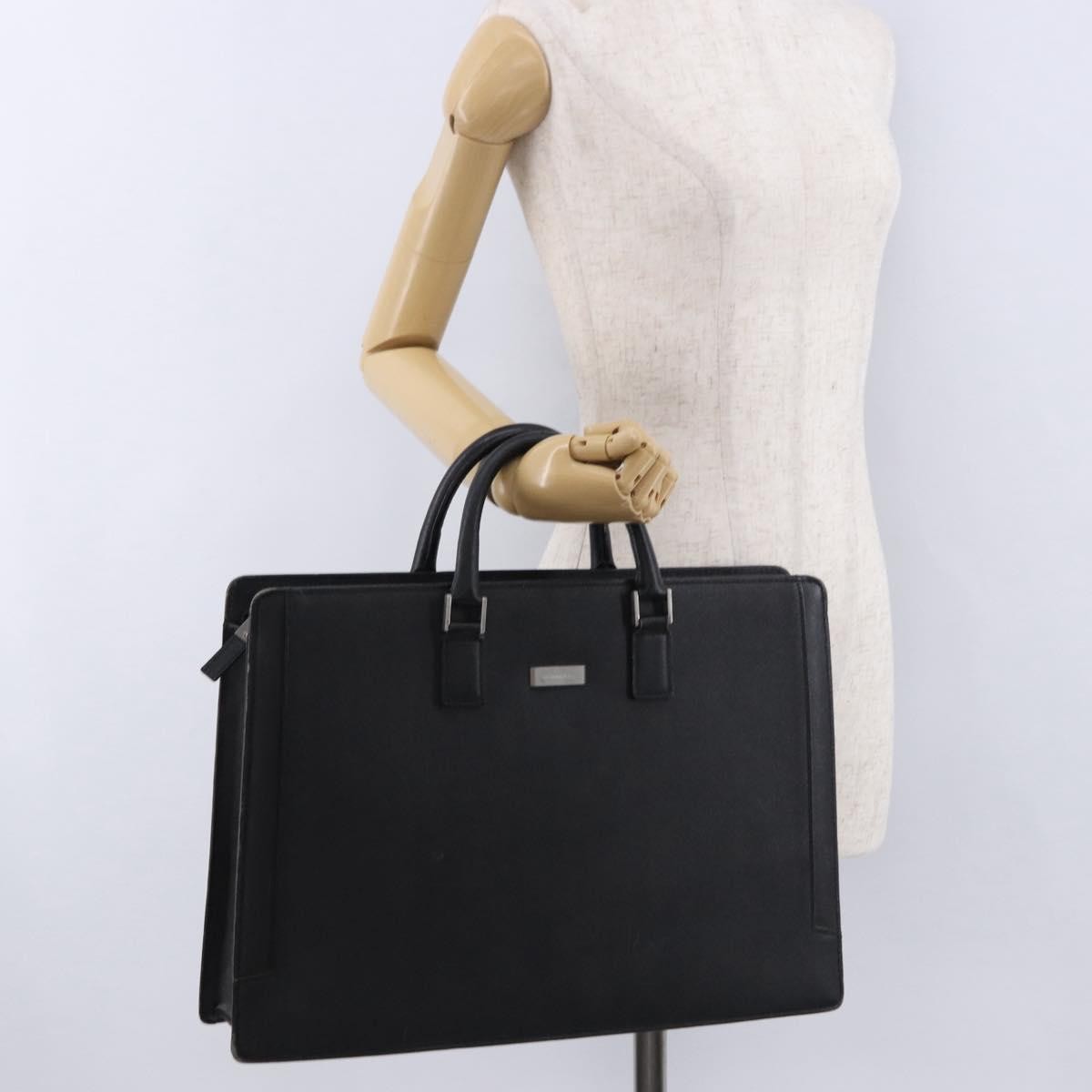 Burberry Business Black Leather Black Leather Briefcase Bag (Pre-Owned)