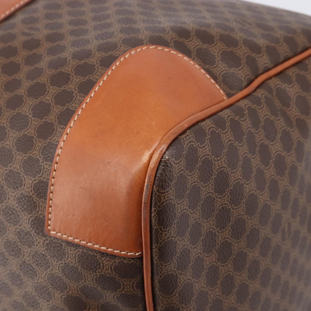 Celine Vintage Duffle Macadam Coated Canvas Brown Canvas Handbag (Pre-Owned)