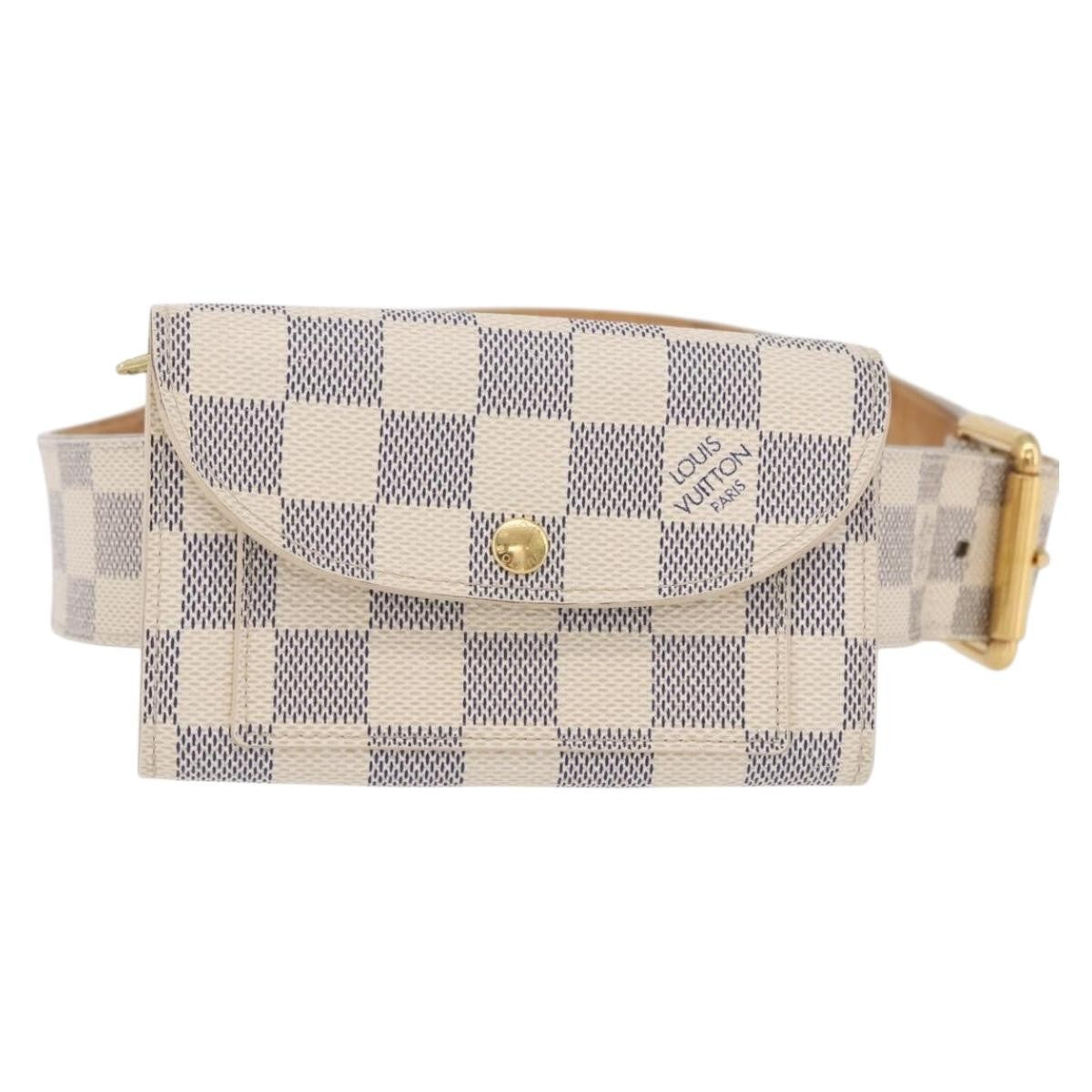 Louis Vuitton Solo Belt Damier White Canvas Clutche & Pouche Bag (Pre-Owned)