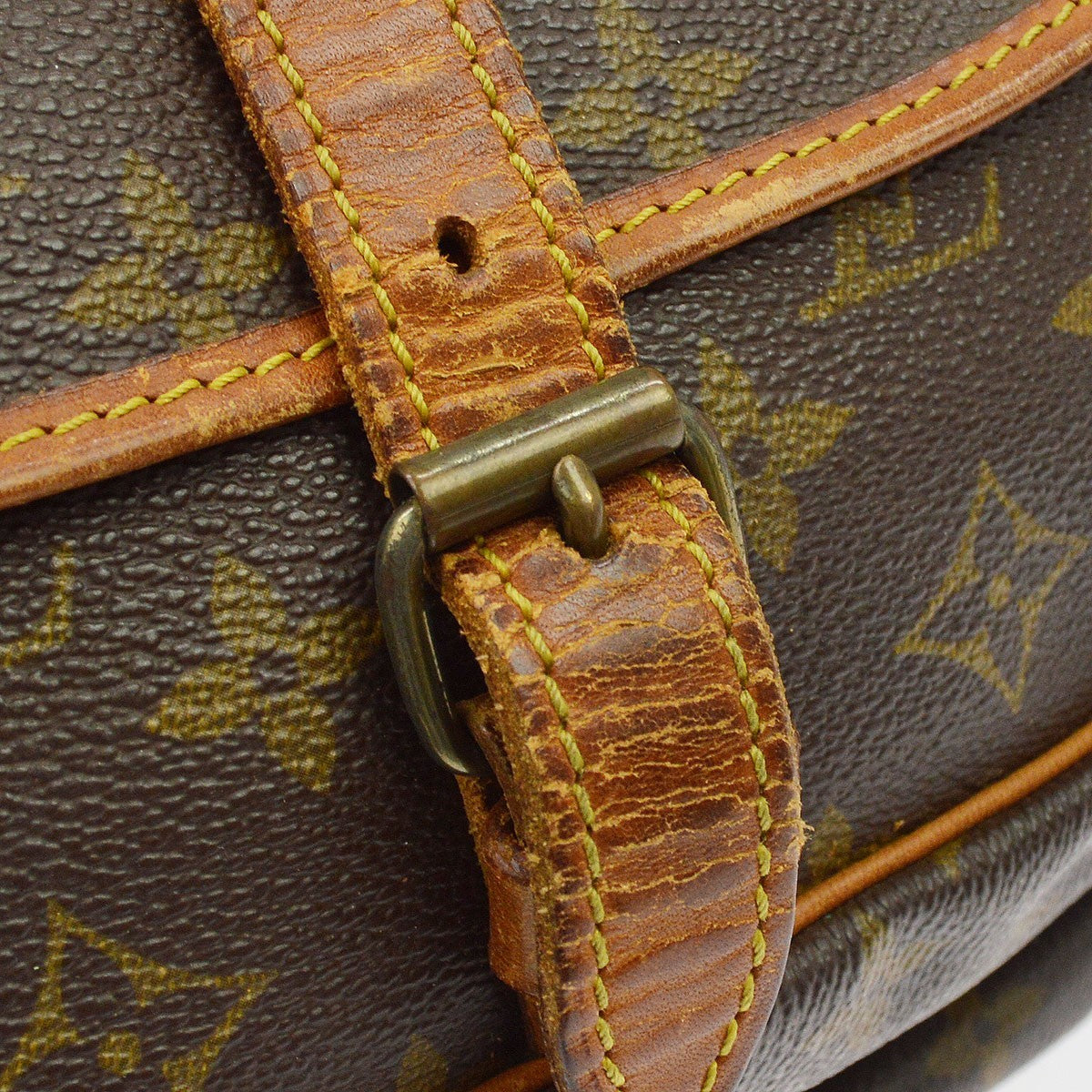 Louis Vuitton Saumur Monogram Canvas Brown Canvas Shoulder Bag Bag (Pre-Owned)