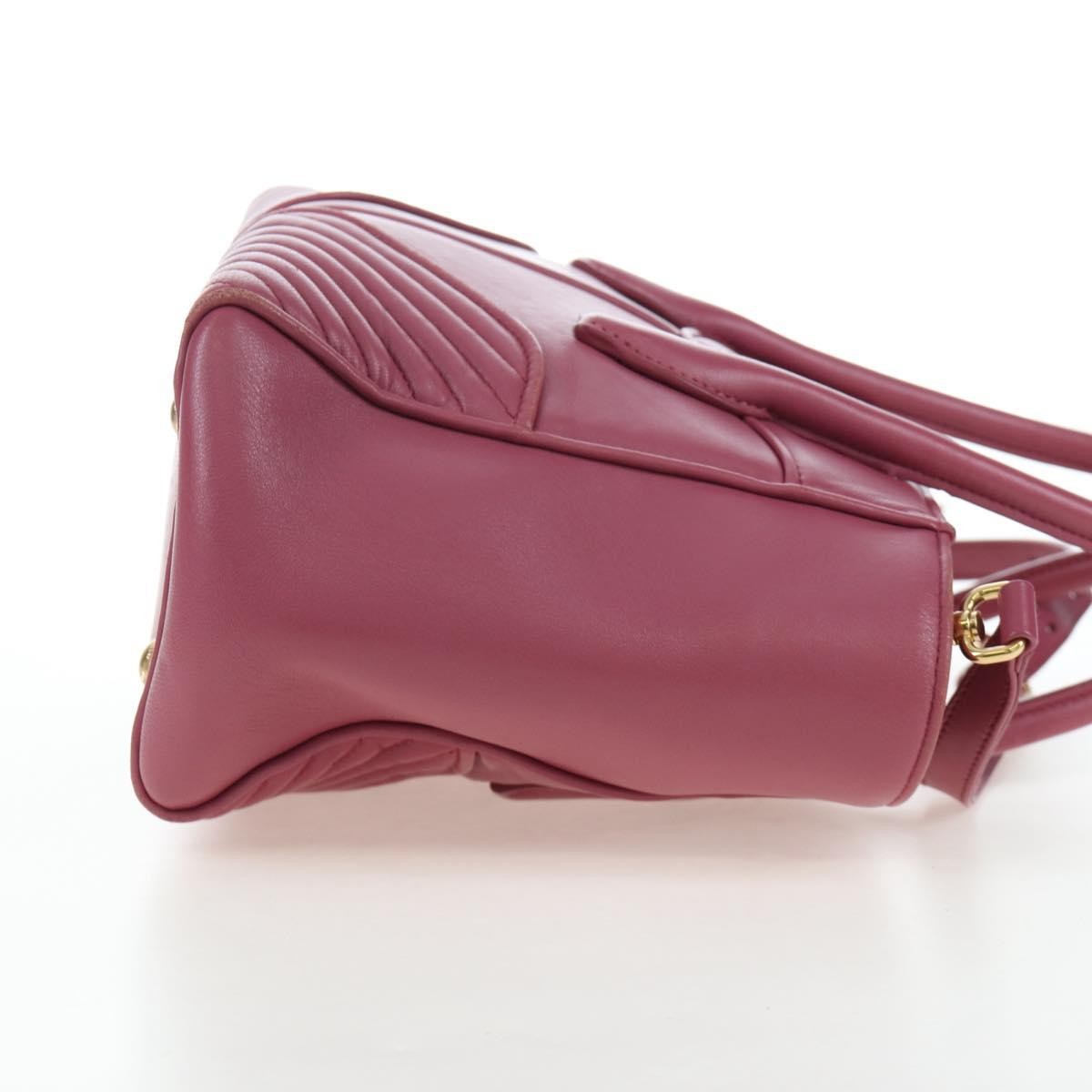Miu Miu Beau Top Handle Leather Pink Leather Handbag (Pre-Owned)