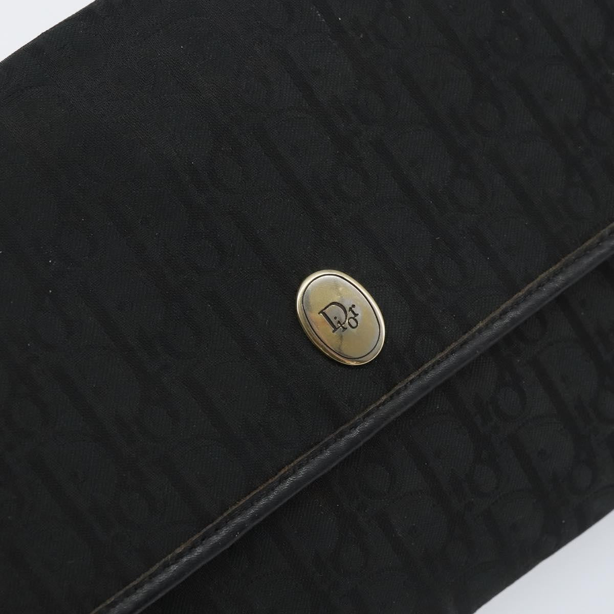 Christian Dior Vintage Chain Flap Diorissimo Canvas Black Canvas Shoulder Bag Bag (Pre-Owned)