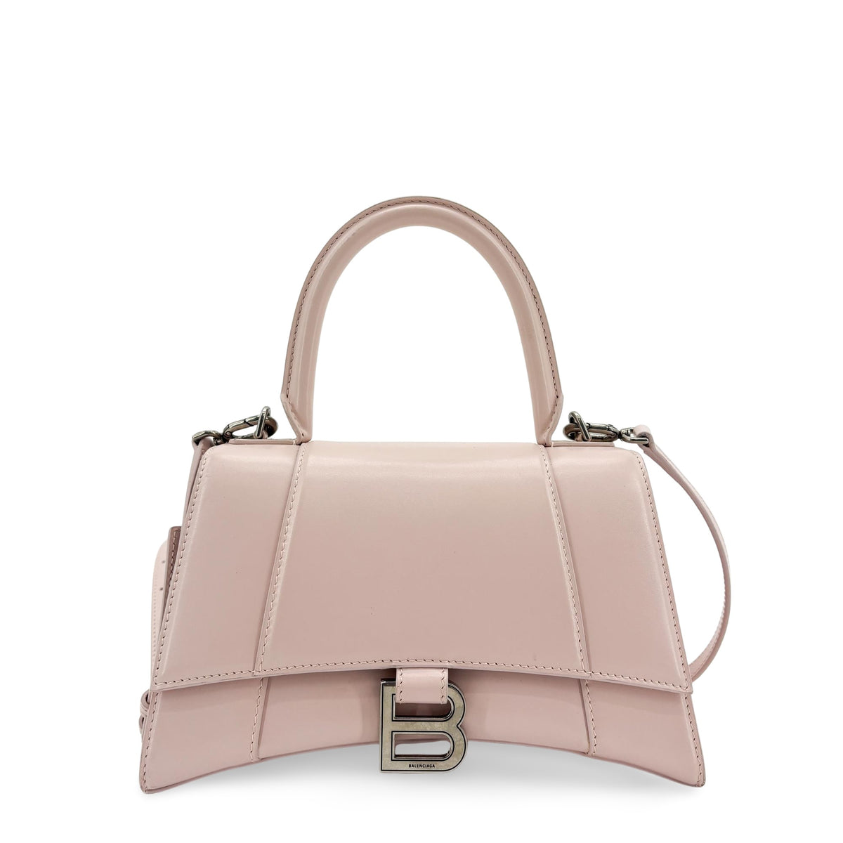 Balenciaga Hourglass Top Handle Leather Pink Leather Handbag (Pre-Owned)