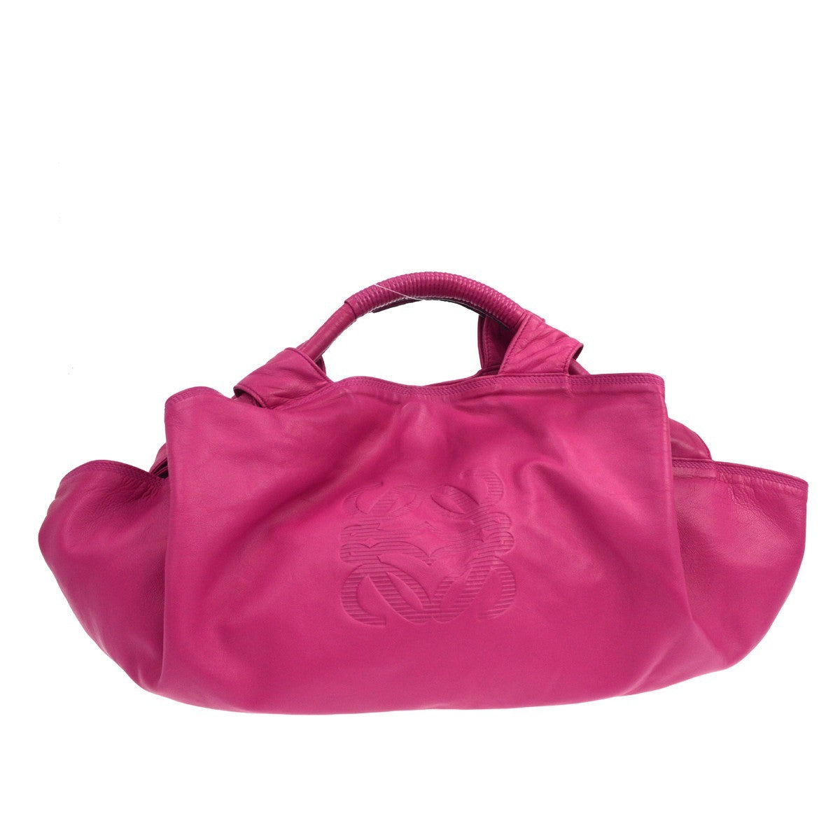 Loewe Anagram Logo Nappa Aire Hand Leather Pink Leather Handbag (Pre-Owned)