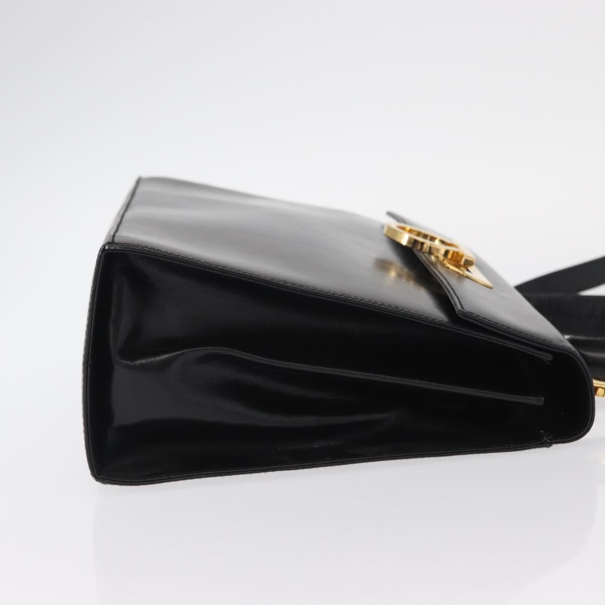 Salvatore Ferragamo Convertible Top Handle Leather Black Leather Handbag (Pre-Owned)