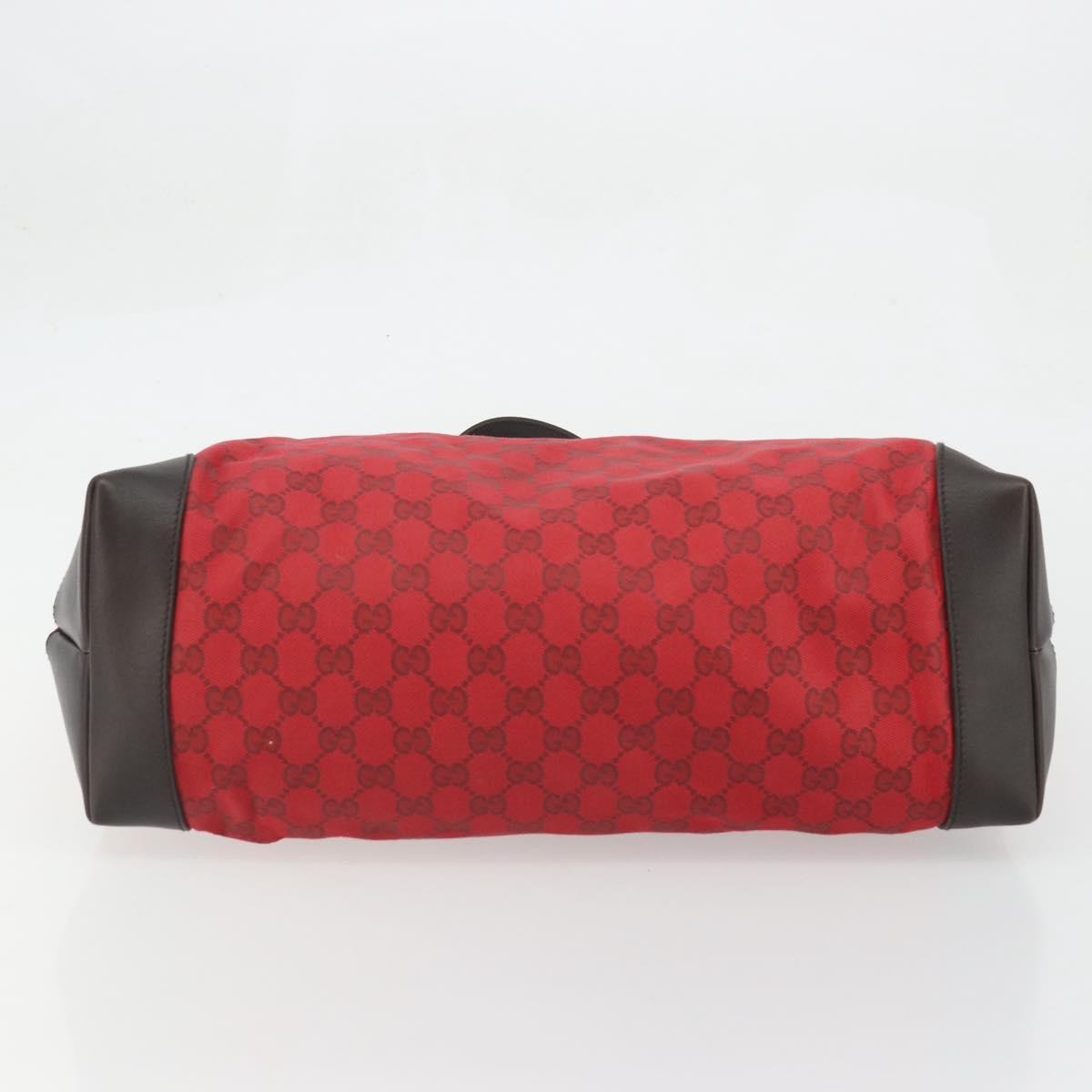 Gucci Original Zip Gg Canvas With Leather Red Canvas Tote Bag Bag (Pre-Owned)