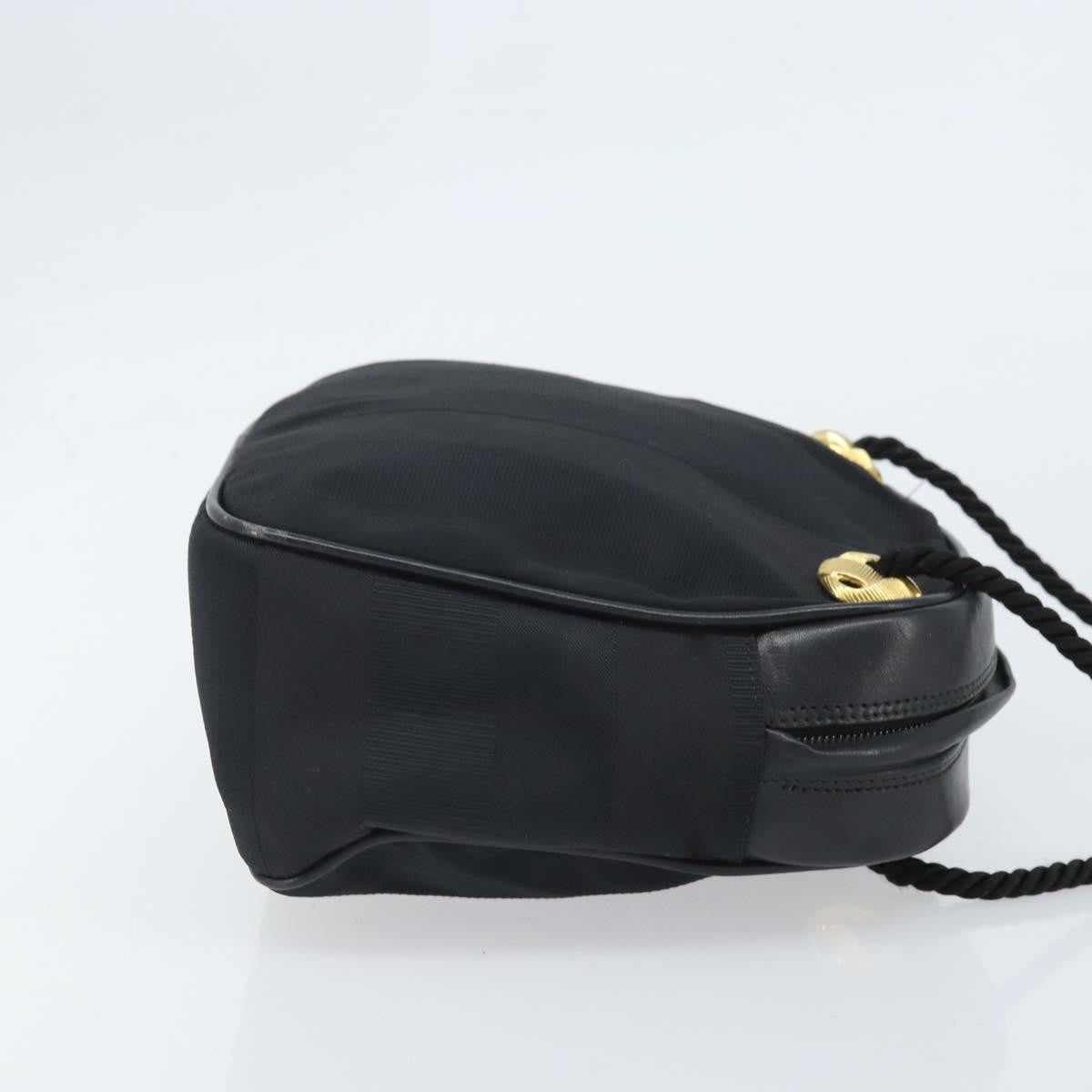 Salvatore Ferragamo Vintage Canvas Black Canvas Shoulder Bag Bag (Pre-Owned)