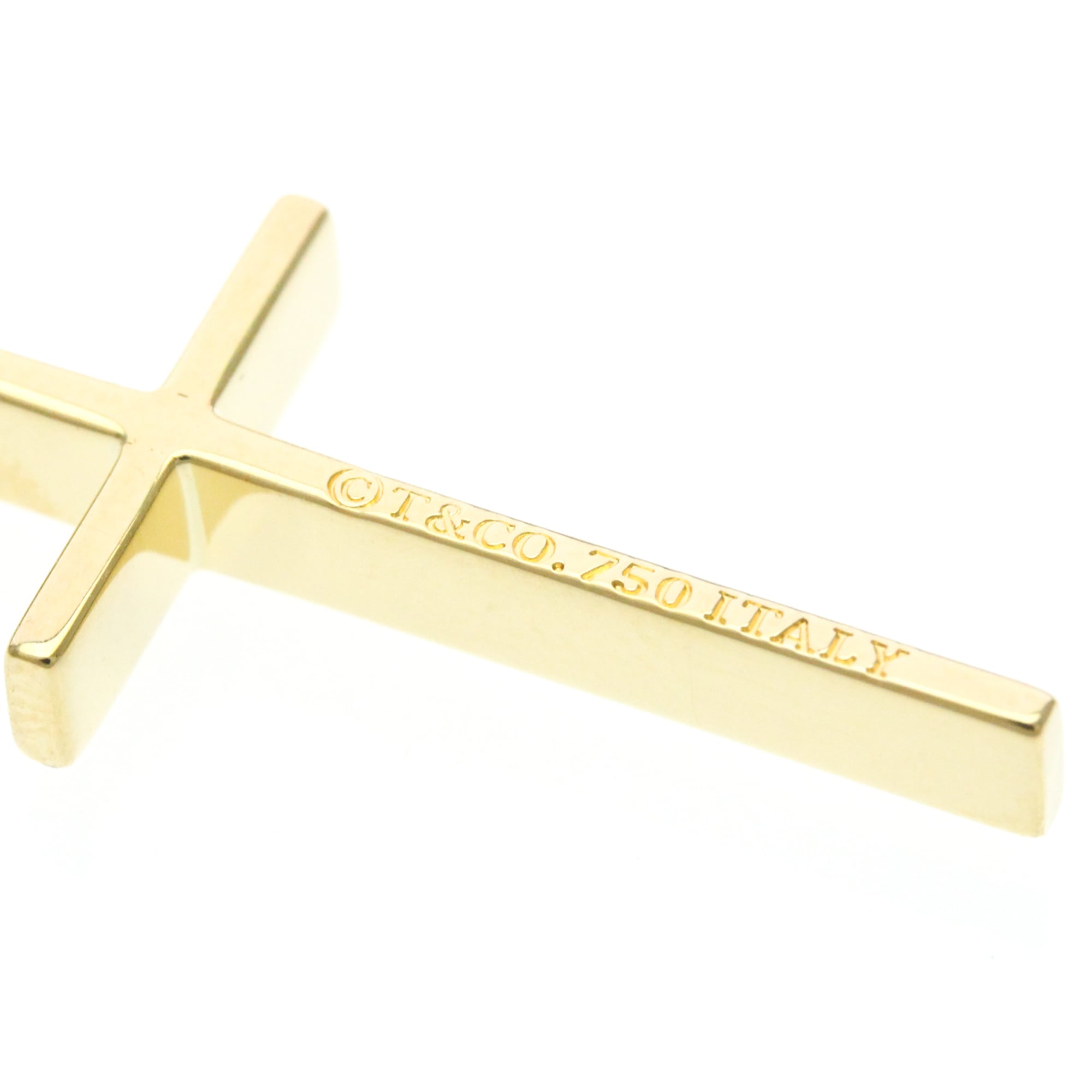 Tiffany & Co. Cross Pendant 18K Yellow Gold Gold Yellow_Gold Necklace Jewelry (Pre-Owned)