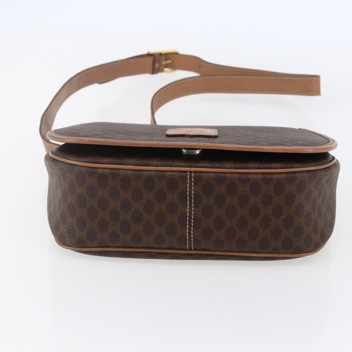 Celine Macadam Shoulder Pvc Leather Brown Canvas Shoulder Bag Bag (Pre-Owned)