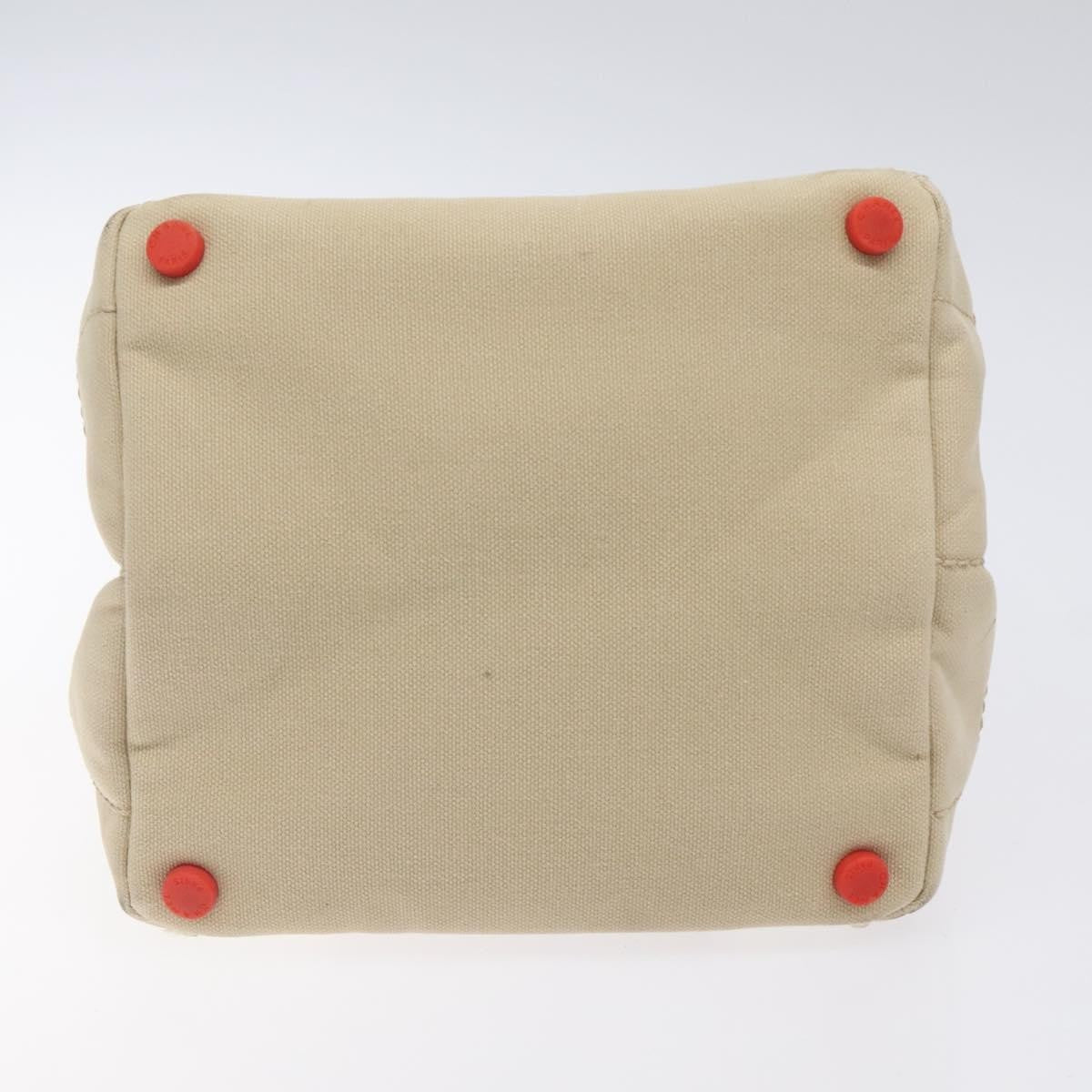 Chanel Chocolate Bar Coco Mark Canvas Beige Canvas Handbag (Pre-Owned)