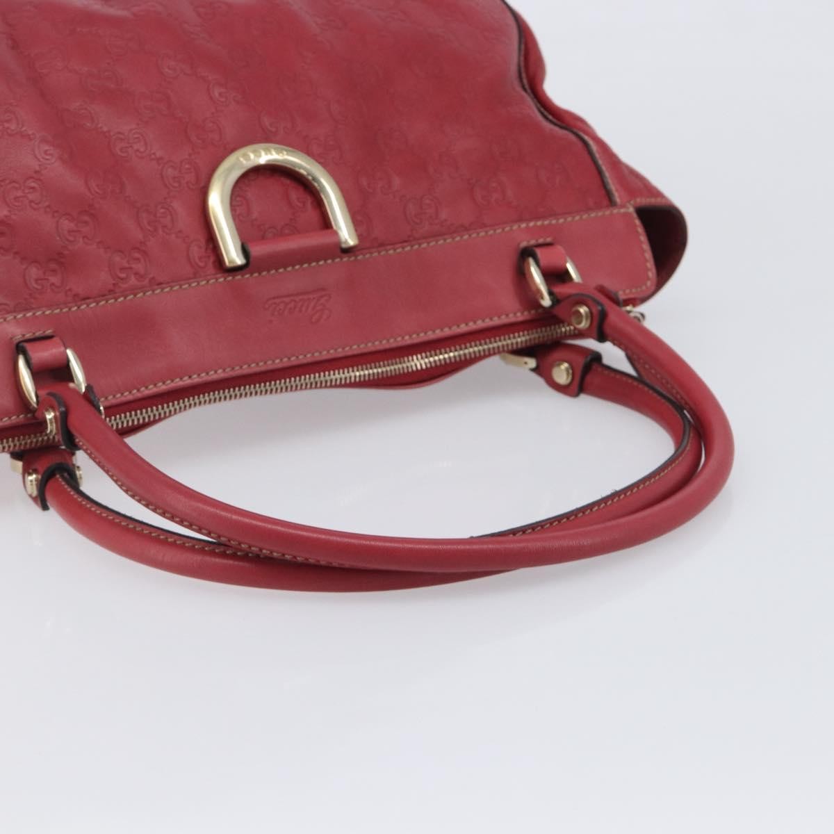 Gucci D Ring Guccissima Leather Red Leather Tote Bag Bag (Pre-Owned)