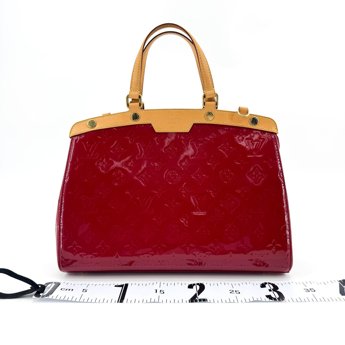 Louis Vuitton Sherwood Monogram Vernis Beige Patent_Leather Handbag (Pre-Owned)
