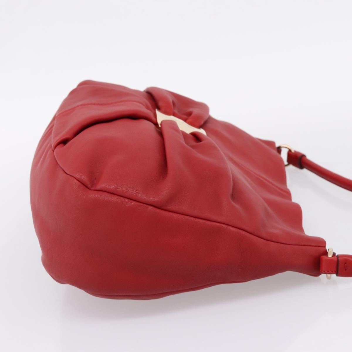 Salvatore Ferragamo Miss Vara Giusy Hobo Leather Red Leather Shoulder Bag Bag (Pre-Owned)