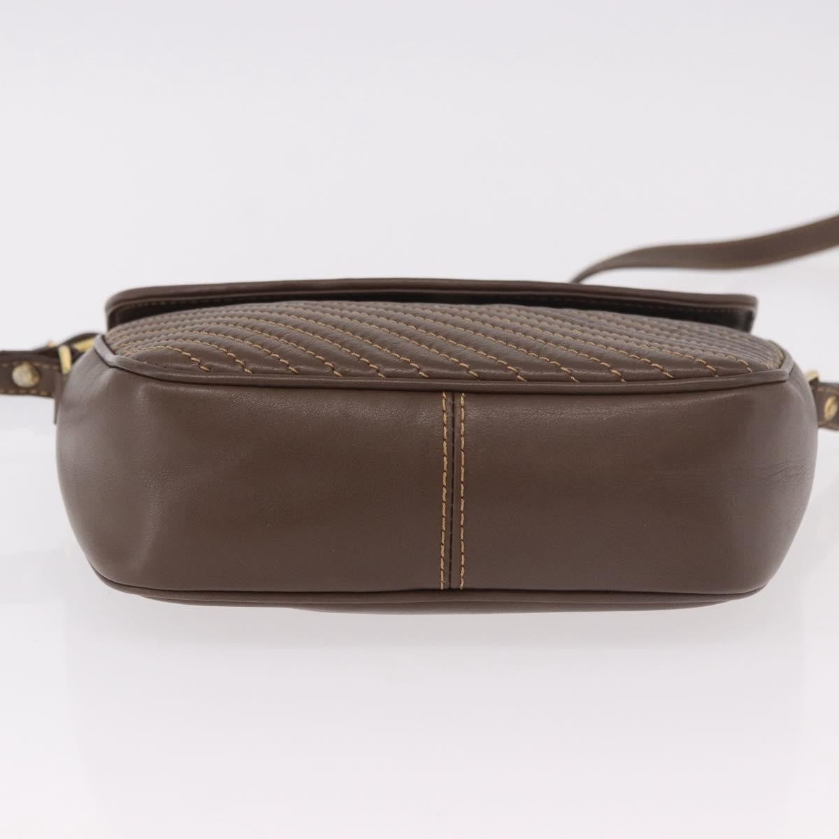Celine Macadam Leather Brown Leather Shoulder Bag Bag (Pre-Owned)