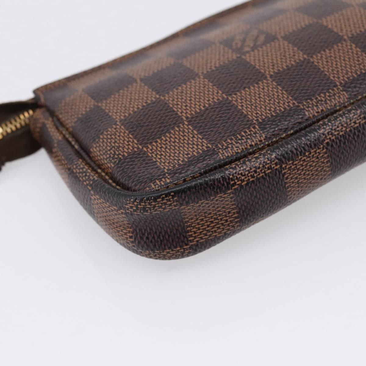 Louis Vuitton Mini Pochette Accessoires Damier Canvas Brown Canvas Clutche & Pouche Bag (Pre-Owned)