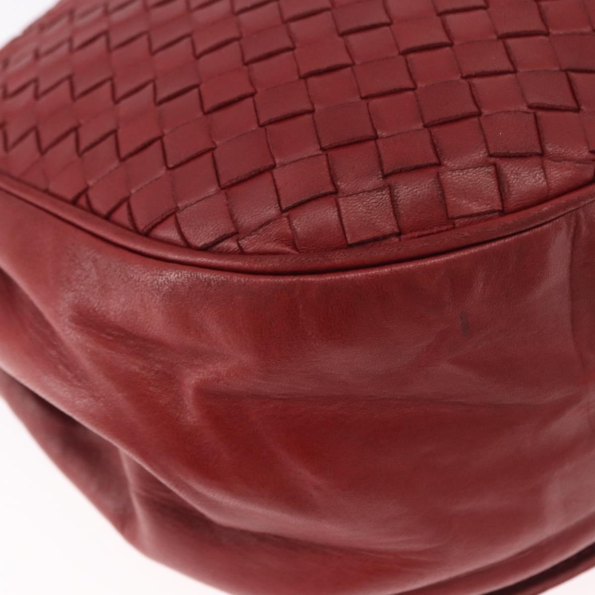 Bottega Veneta Flap Intrecciato Nappa Red Leather Shoulder Bag Bag (Pre-Owned)