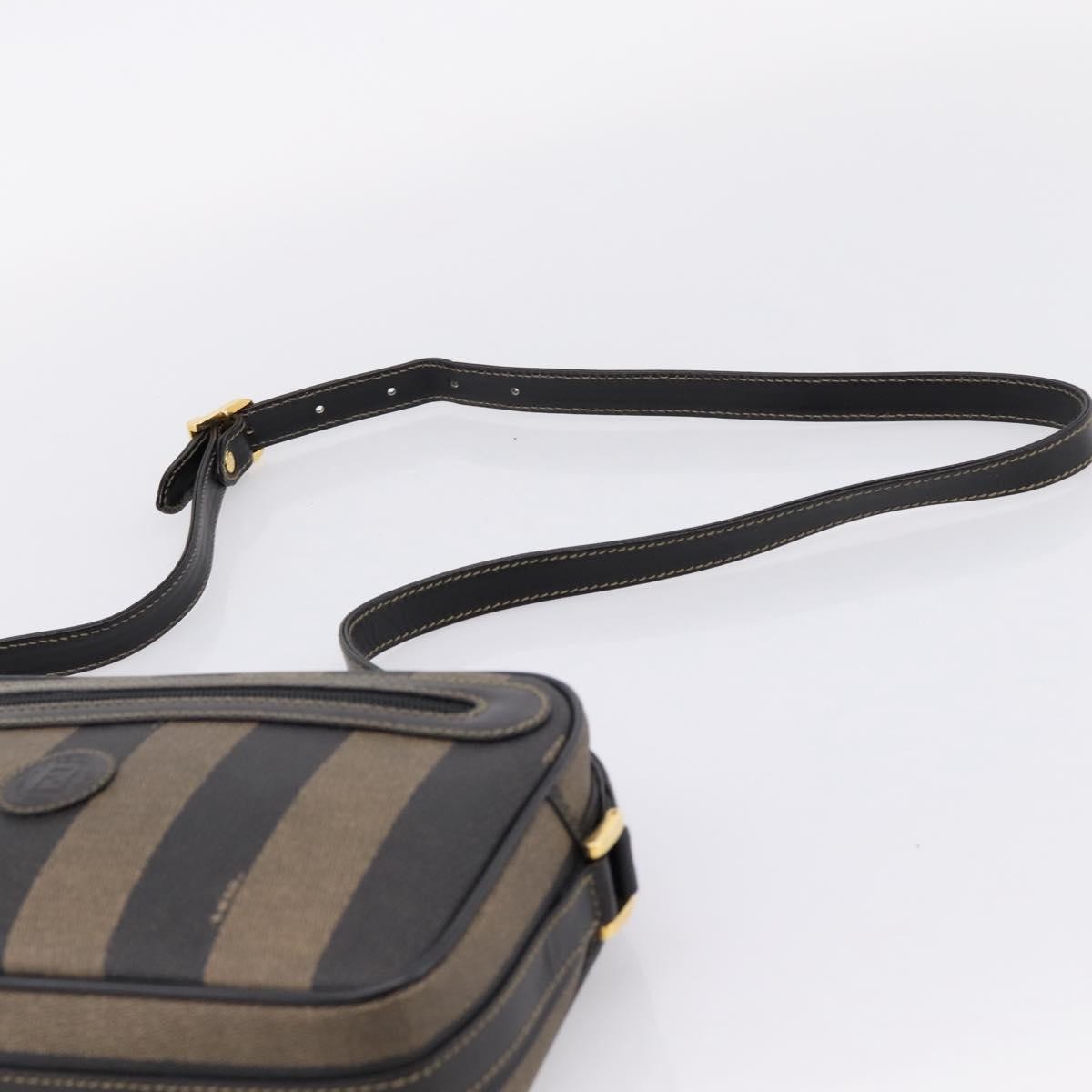 Fendi Vintage Pequin Front Pocket Coated Canvas Brown Canvas Crossbody Bag Bag (Pre-Owned)