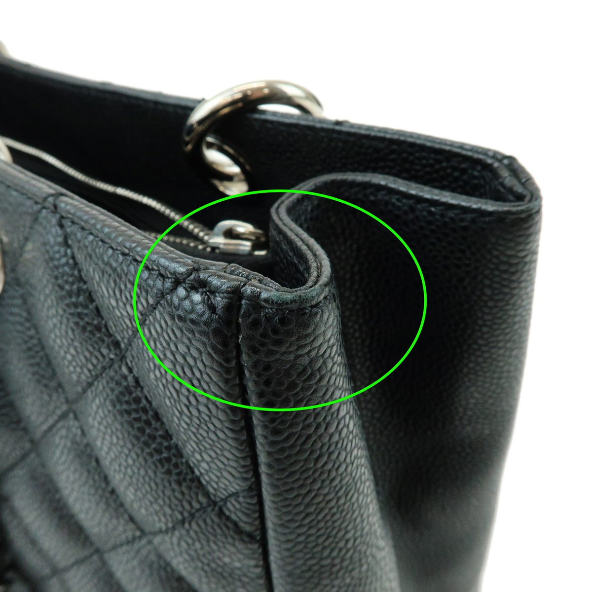 Chanel Grand Shopping Quilted Caviar Black Leather Tote Bag Bag (Pre-Owned)