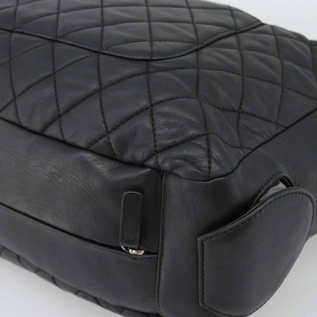 Chanel Mademoiselle Chain Quilted Lambskin Black Leather Shoulder Bag Bag (Pre-Owned)