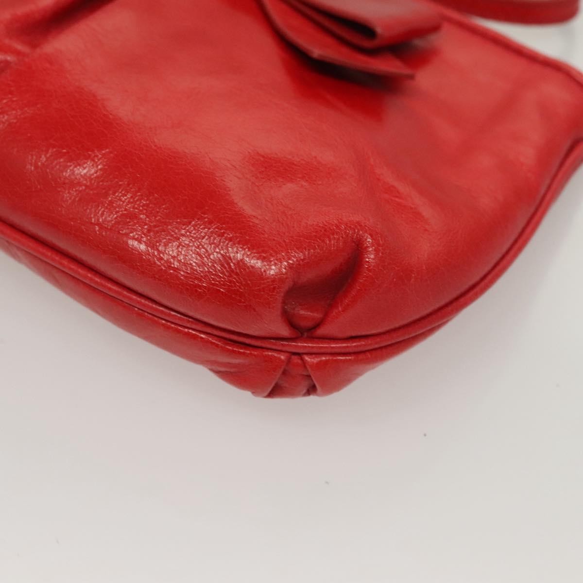 Miu Miu Zip Wristlet Leather Red Leather Clutche & Pouche Bag (Pre-Owned)