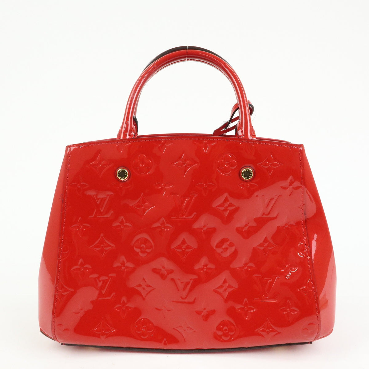 Louis Vuitton Montaigne Monogram Vernis Red Patent_Leather Handbag (Pre-Owned)