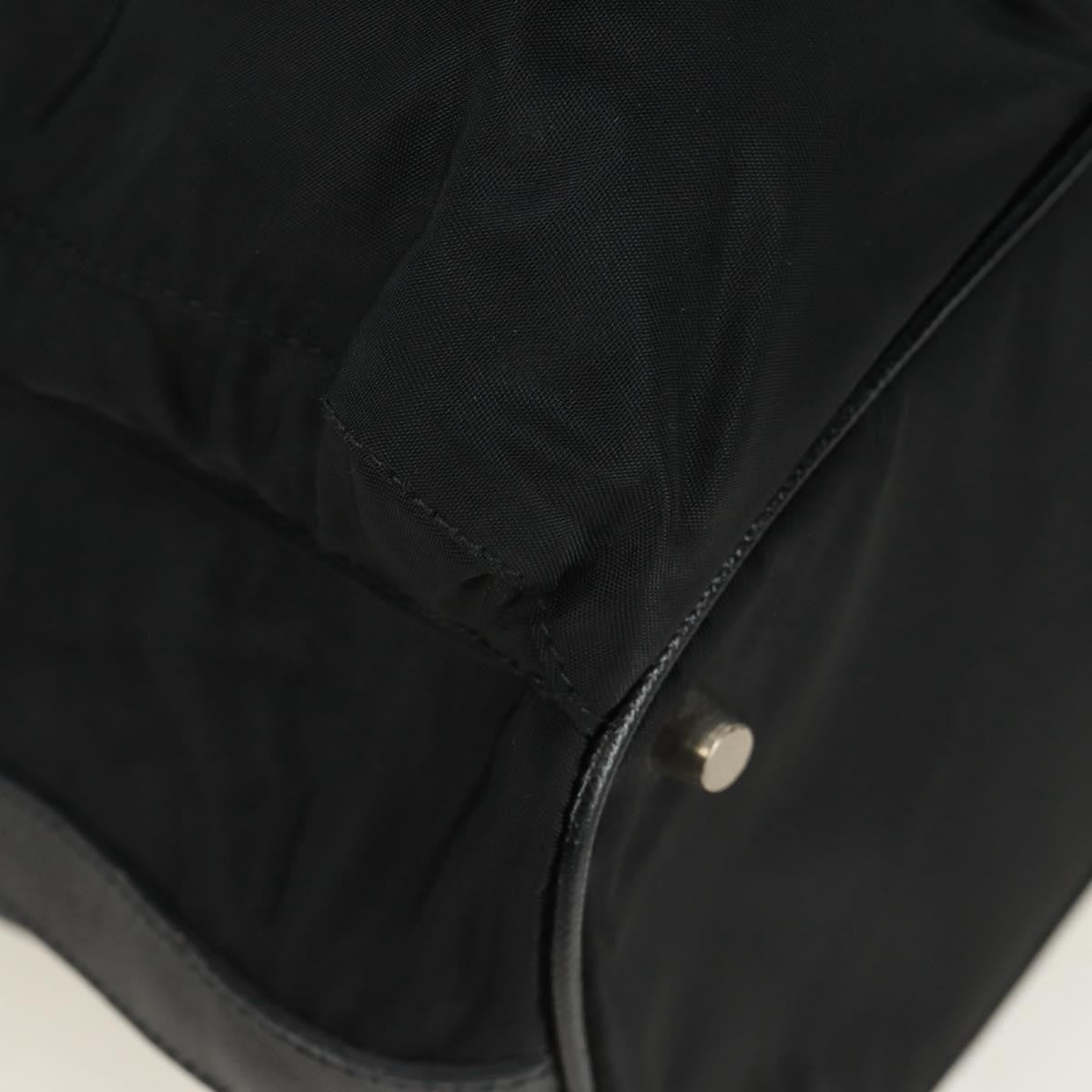 Prada Double Pocket Drawstring Tessuto Black Nylon Shoulder Bag Bag (Pre-Owned)