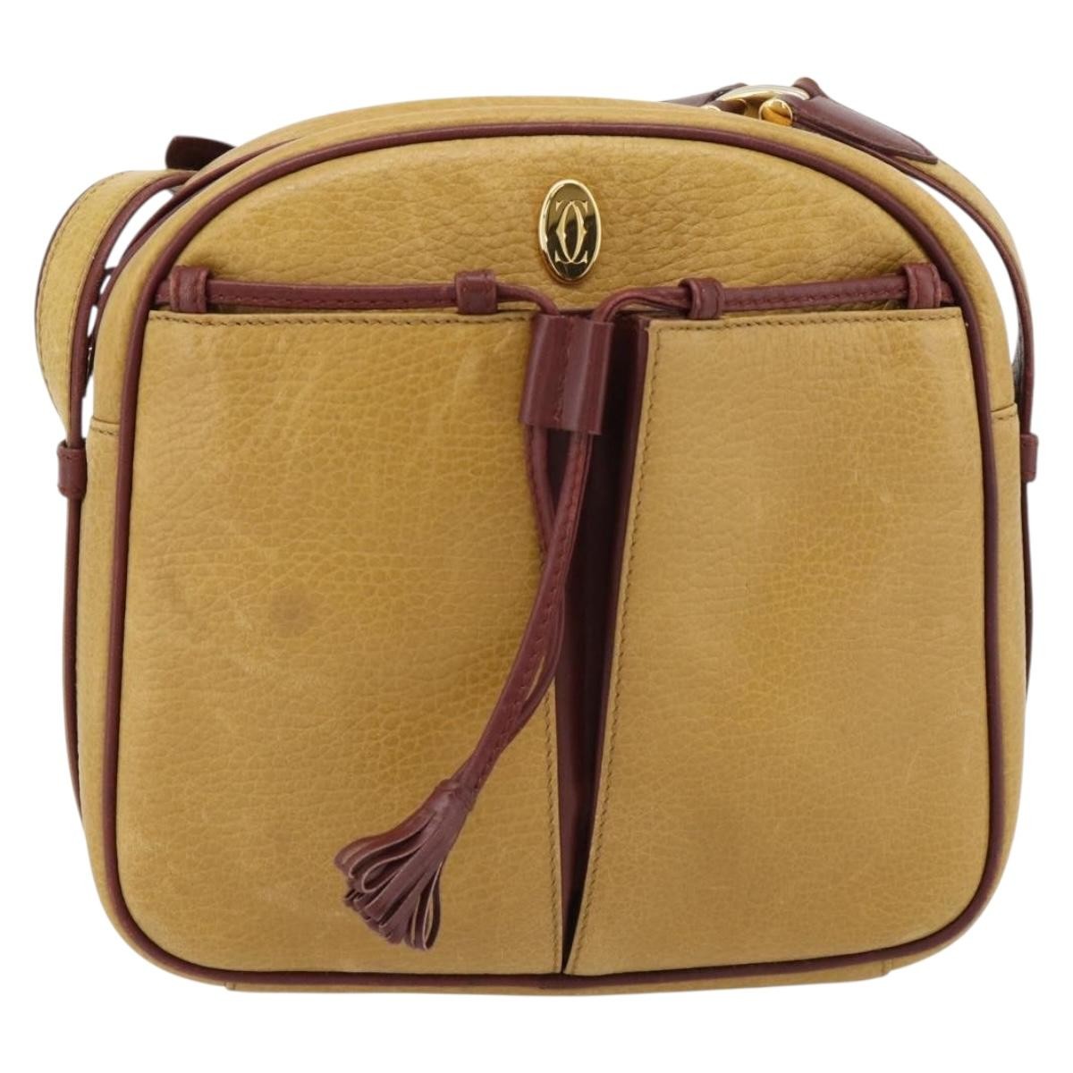 Cartier Tasseled Must De Cartier Leather Yellow Leather Shoulder Bag Bag (Pre-Owned)