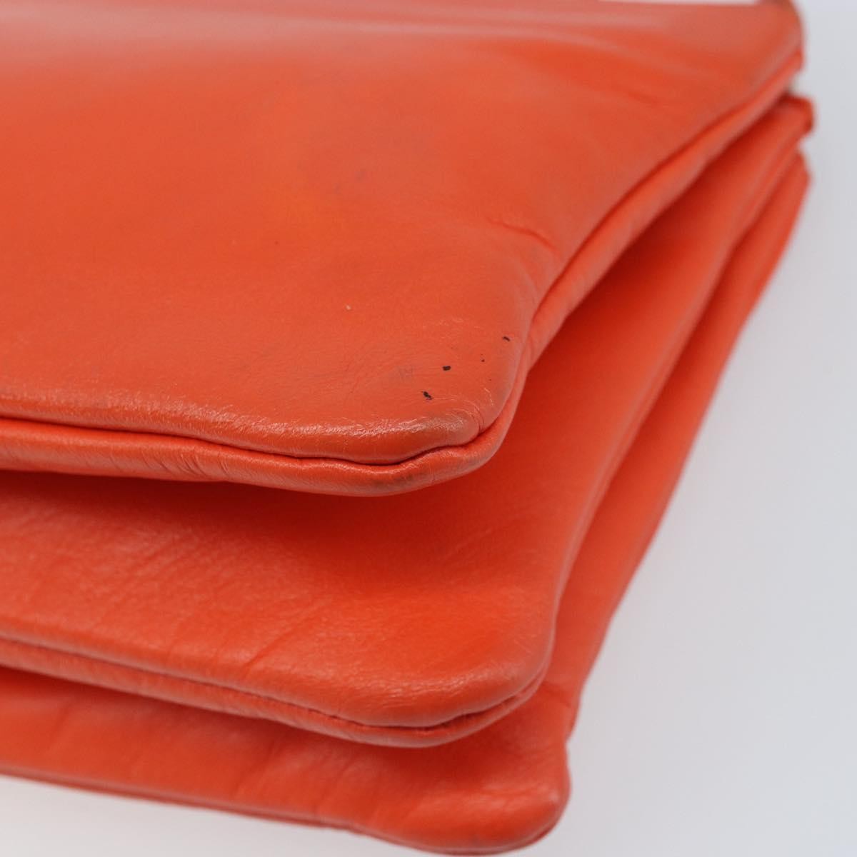 Celine Trio Leather Orange Leather Shoulder Bag Bag (Pre-Owned)