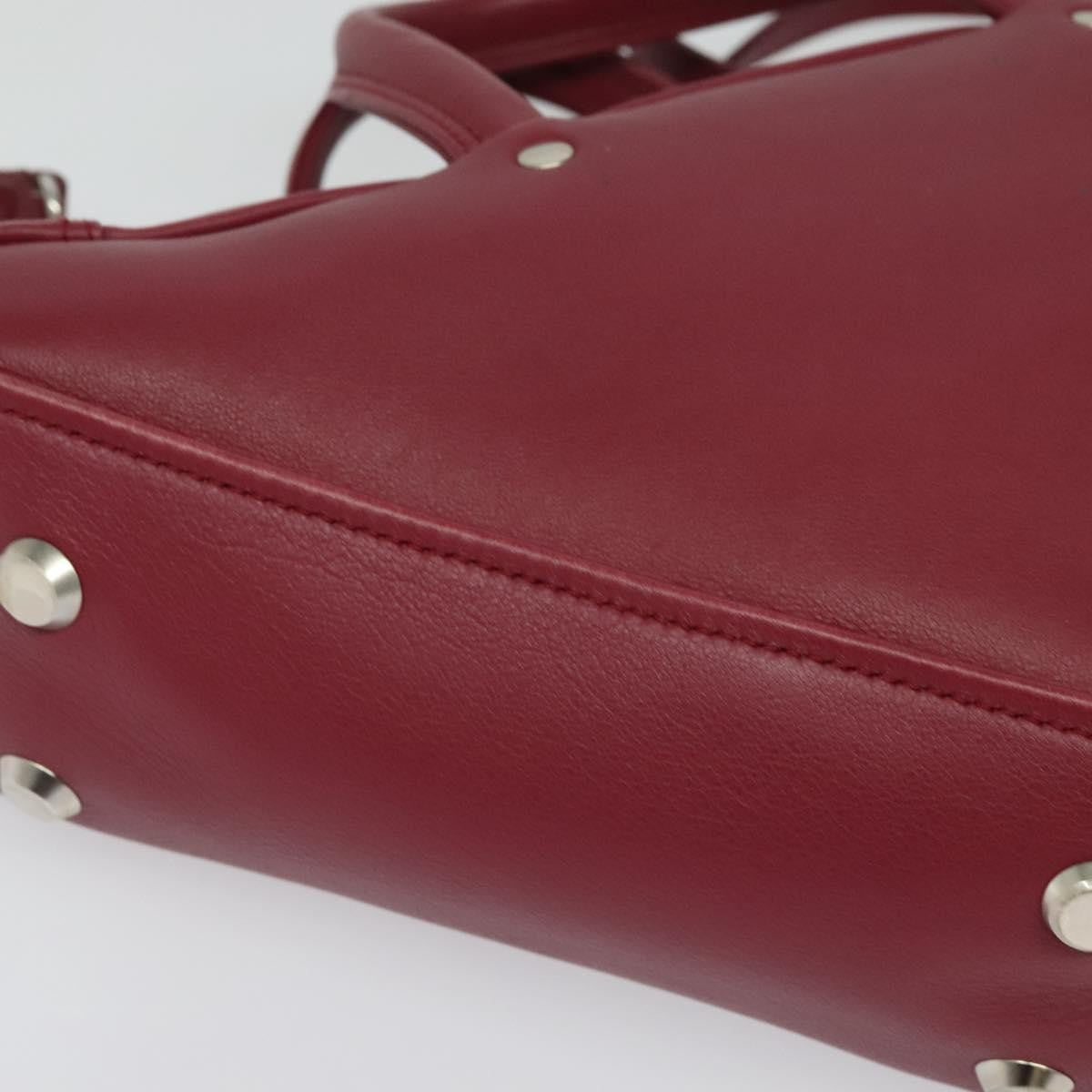 Balenciaga Triangle Duffle Leather Red Leather Handbag (Pre-Owned)