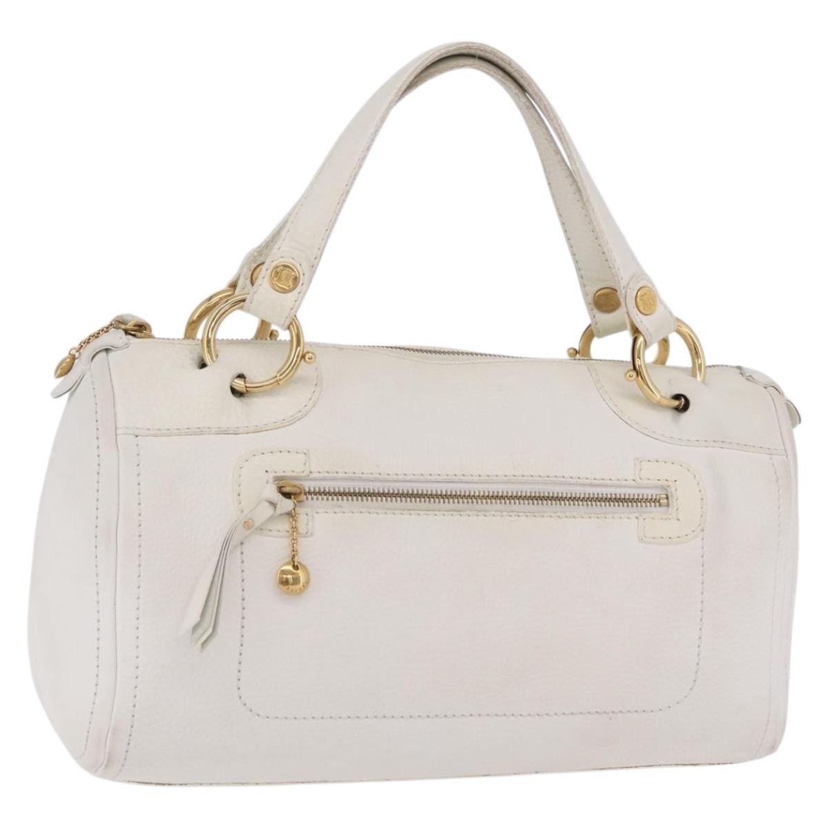 Celine Handbag Leather White Leather Handbag (Pre-Owned)