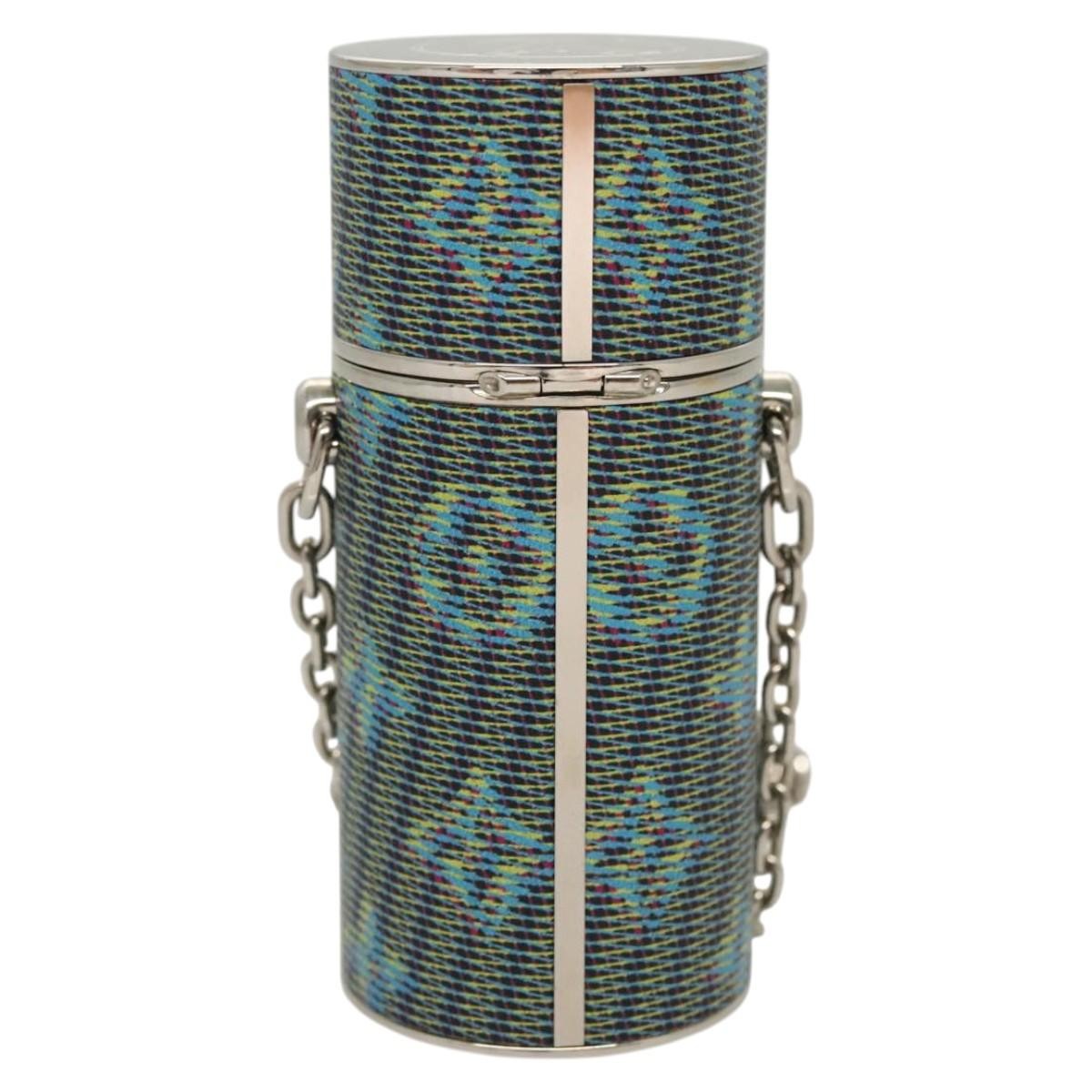 Louis Vuitton Lipstick Case On Chain Damier Monogram Lv Pop Canvas Blue Canvas Clutche & Pouche Bag (Pre-Owned)