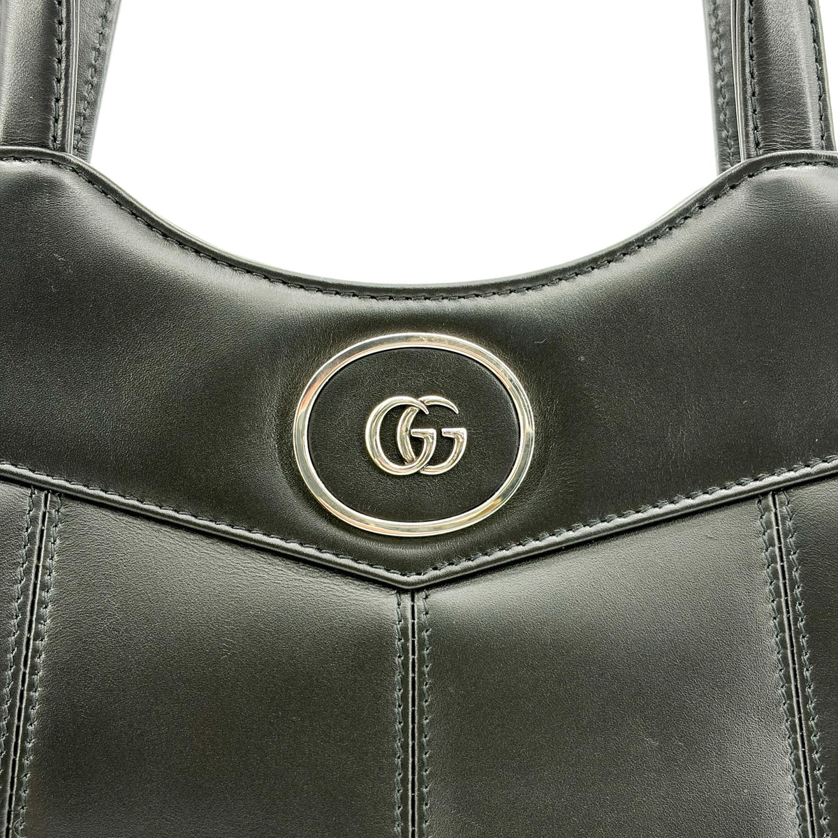 Gucci Petite Gg Quilted Leather Black Leather Tote Bag Bag (Pre-Owned)