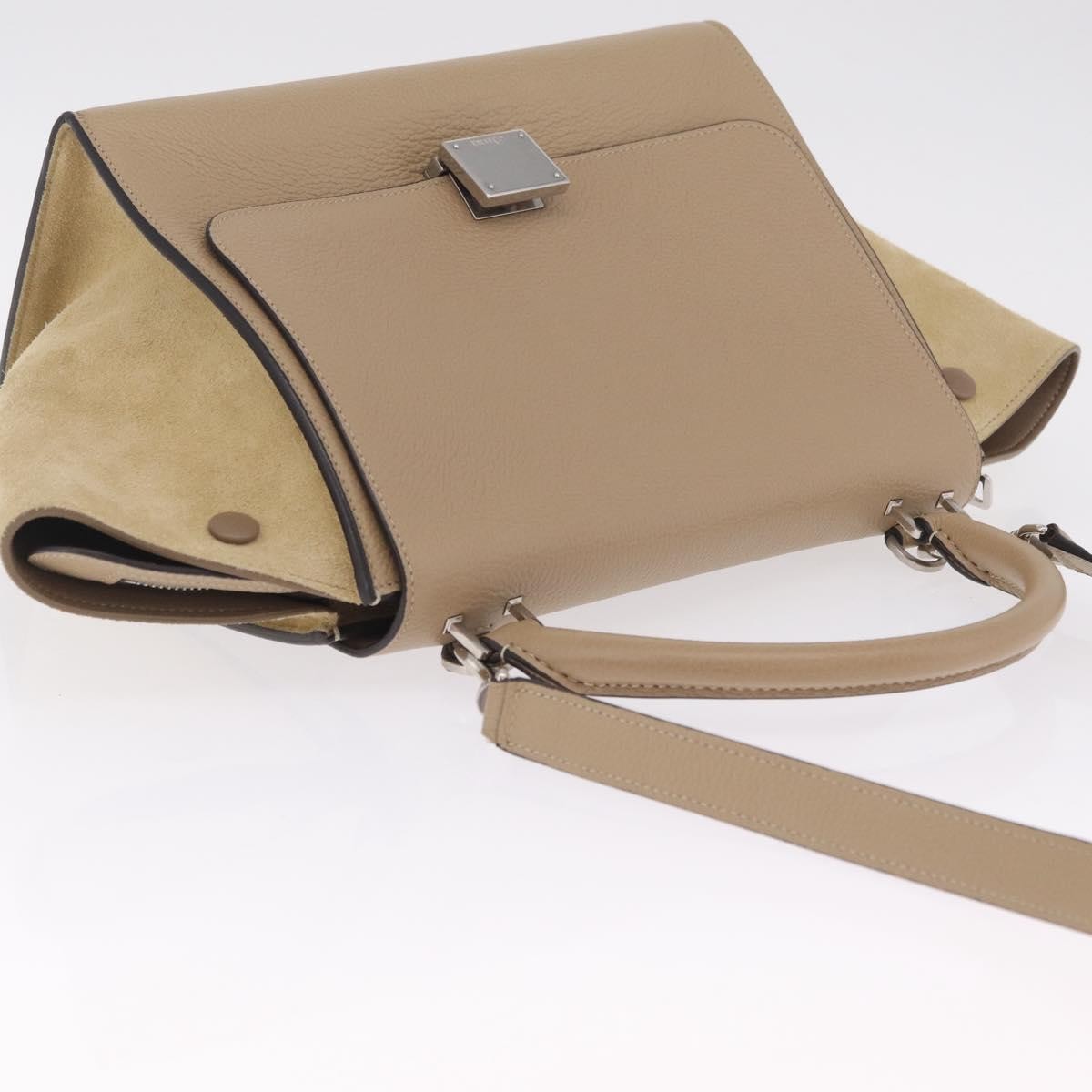 Celine Trapeze Leather Beige Leather Handbag (Pre-Owned)