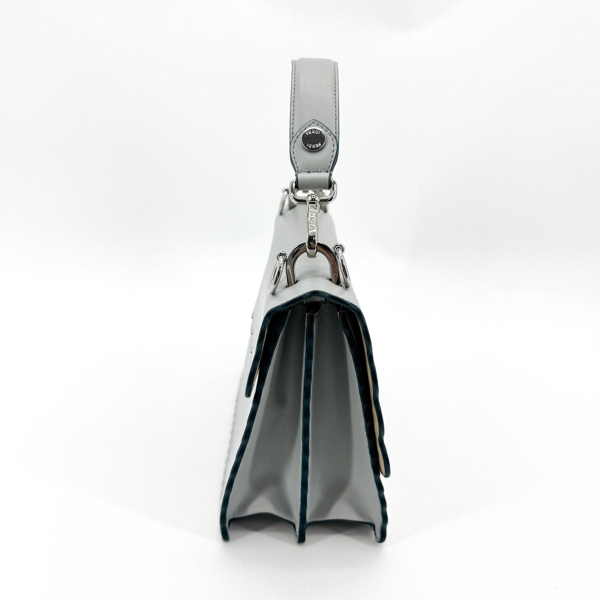 Fendi Kan I Leather Gray Leather Handbag (Pre-Owned)