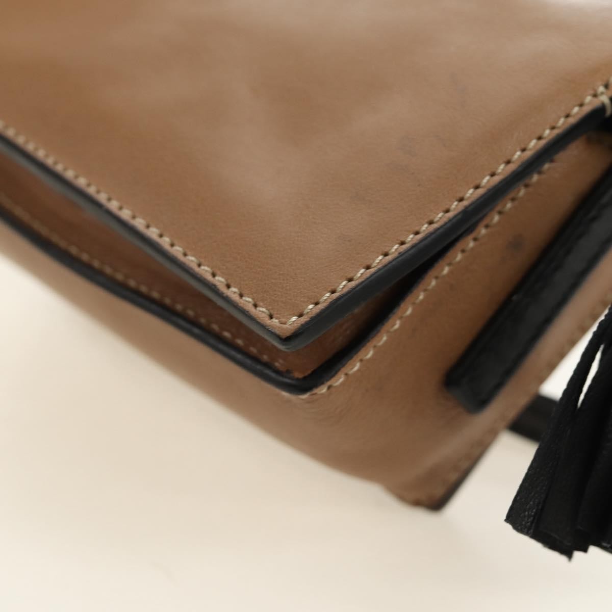 Loewe Shoulder Bag Leather Brown Leather Shoulder Bag Bag (Pre-Owned)