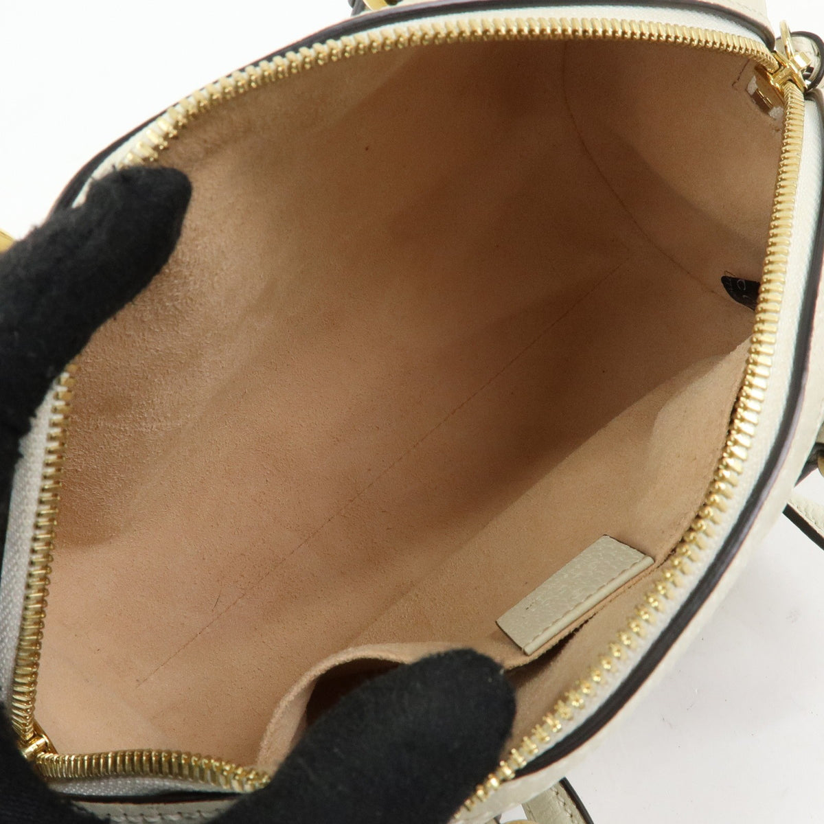 Gucci Ophidia Boston Leather White Leather Handbag (Pre-Owned)
