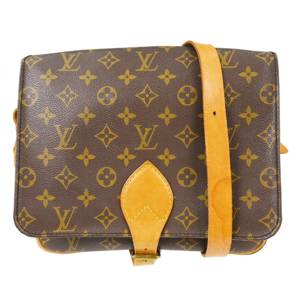 Louis Vuitton Cartouchiere Monogram Canvas Brown Canvas Shoulder Bag Bag (Pre-Owned)