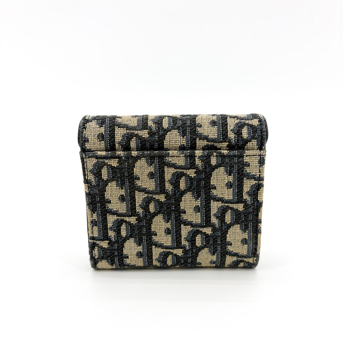 Christian Dior Saddle Flap Oblique Canvas Navy Canvas Wallets Accessory (Pre-Owned)