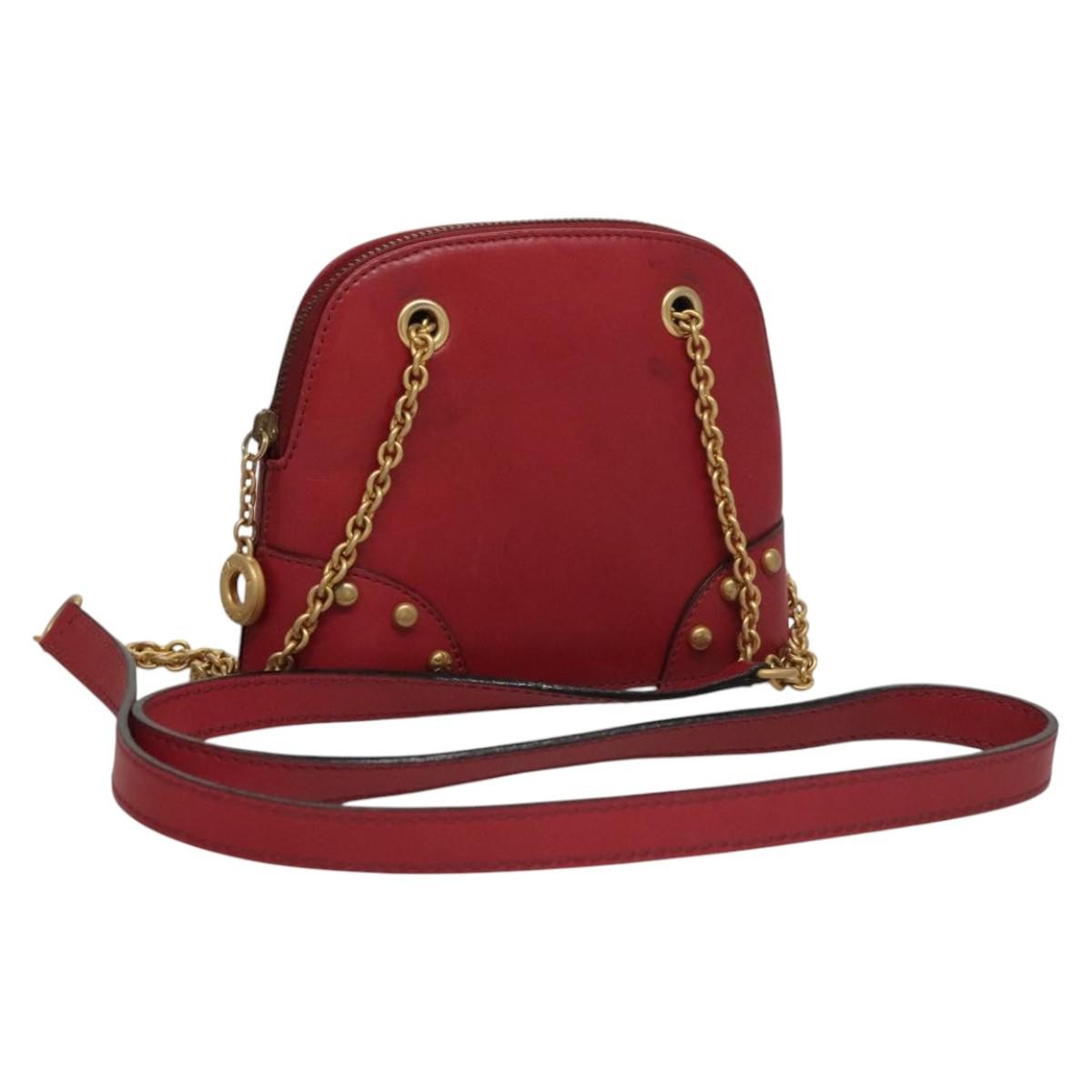 Celine Vintage Leather Red Leather Shoulder Bag Bag (Pre-Owned)