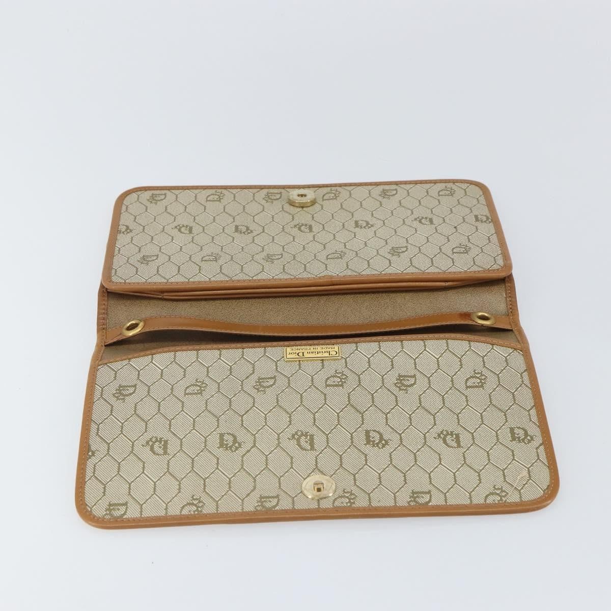 Christian Dior Vintage Honeycomb Clutch Canvas Beige Canvas Clutche & Pouche Bag (Pre-Owned)
