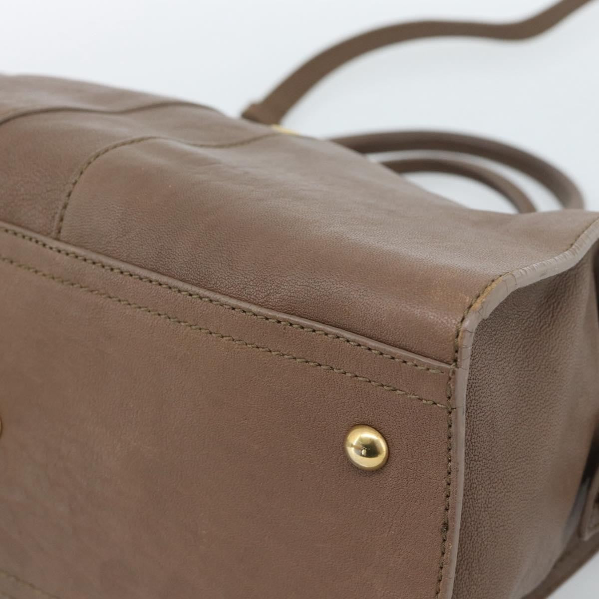 Saint Laurent Chyc Cabas Leather Brown Leather Tote Bag Bag (Pre-Owned)