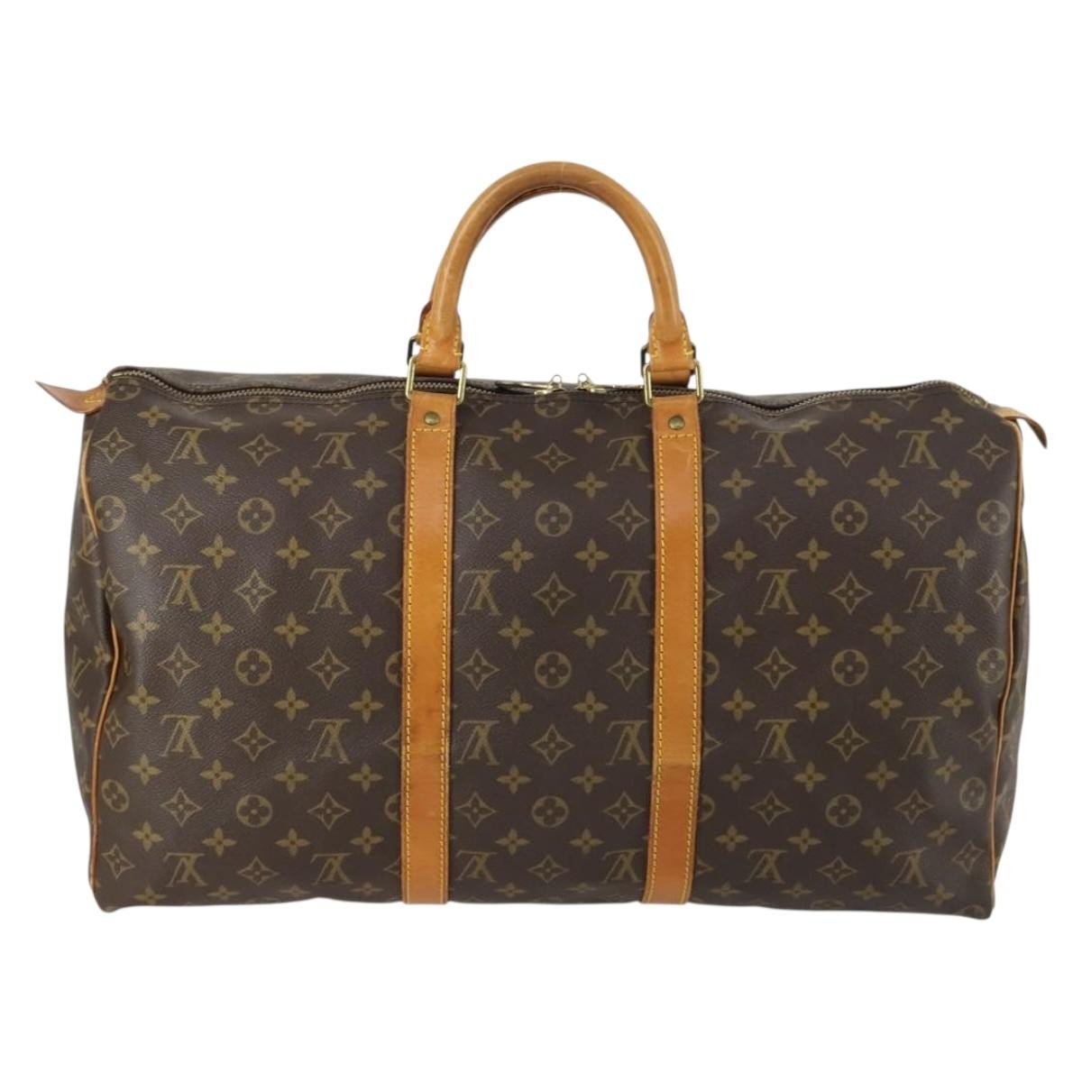 Louis Vuitton Keepall Monogram Canvas Brown Canvas Travel Bag Bag (Pre-Owned)