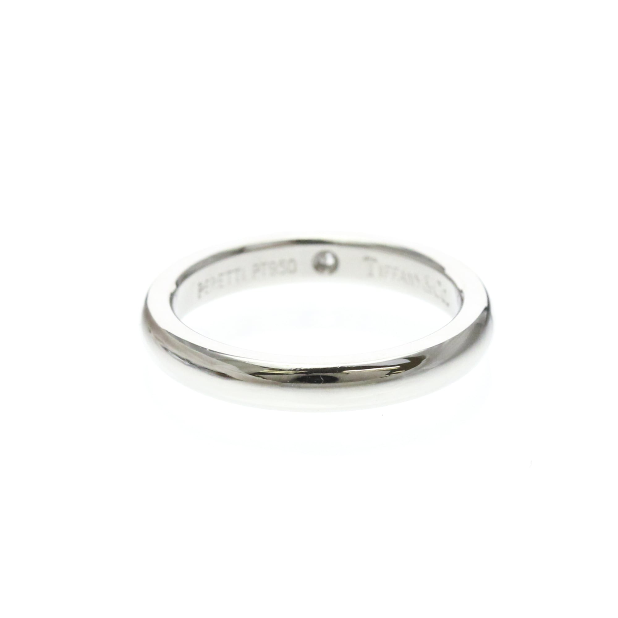 Tiffany & Co. Elsa Peretti 1 Diamond Stacking Band 950 Platinum With Diamond Silver Platinum Ring Jewelry (Pre-Owned)