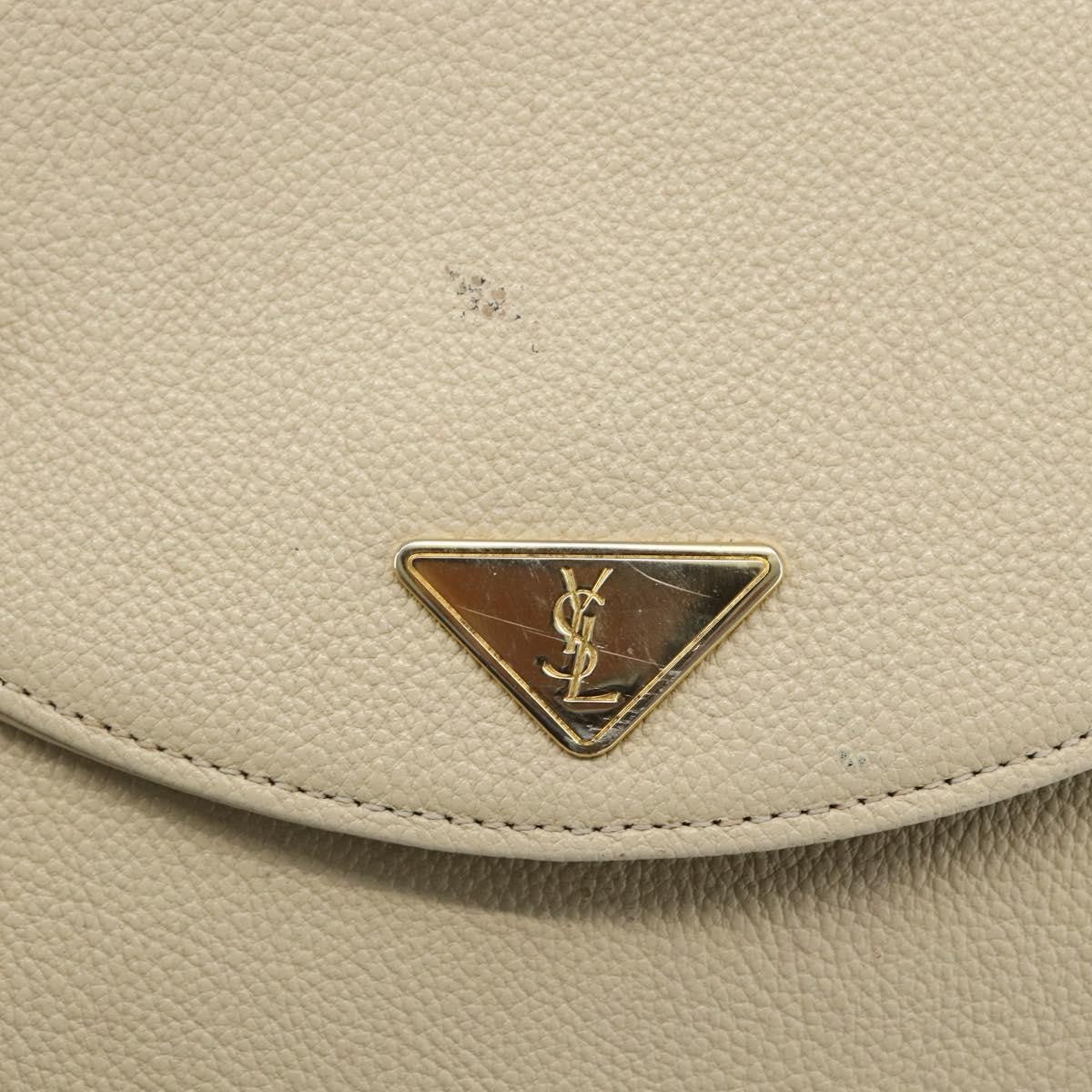 Saint Laurent Vintage Leather Ecru Leather Shoulder Bag Bag (Pre-Owned)