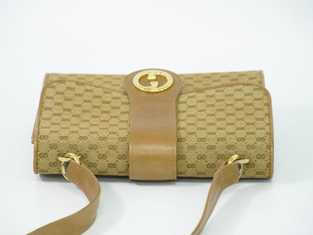 Gucci Shoulder Canvas Beige Canvas Shoulder Bag Bag (Pre-Owned)