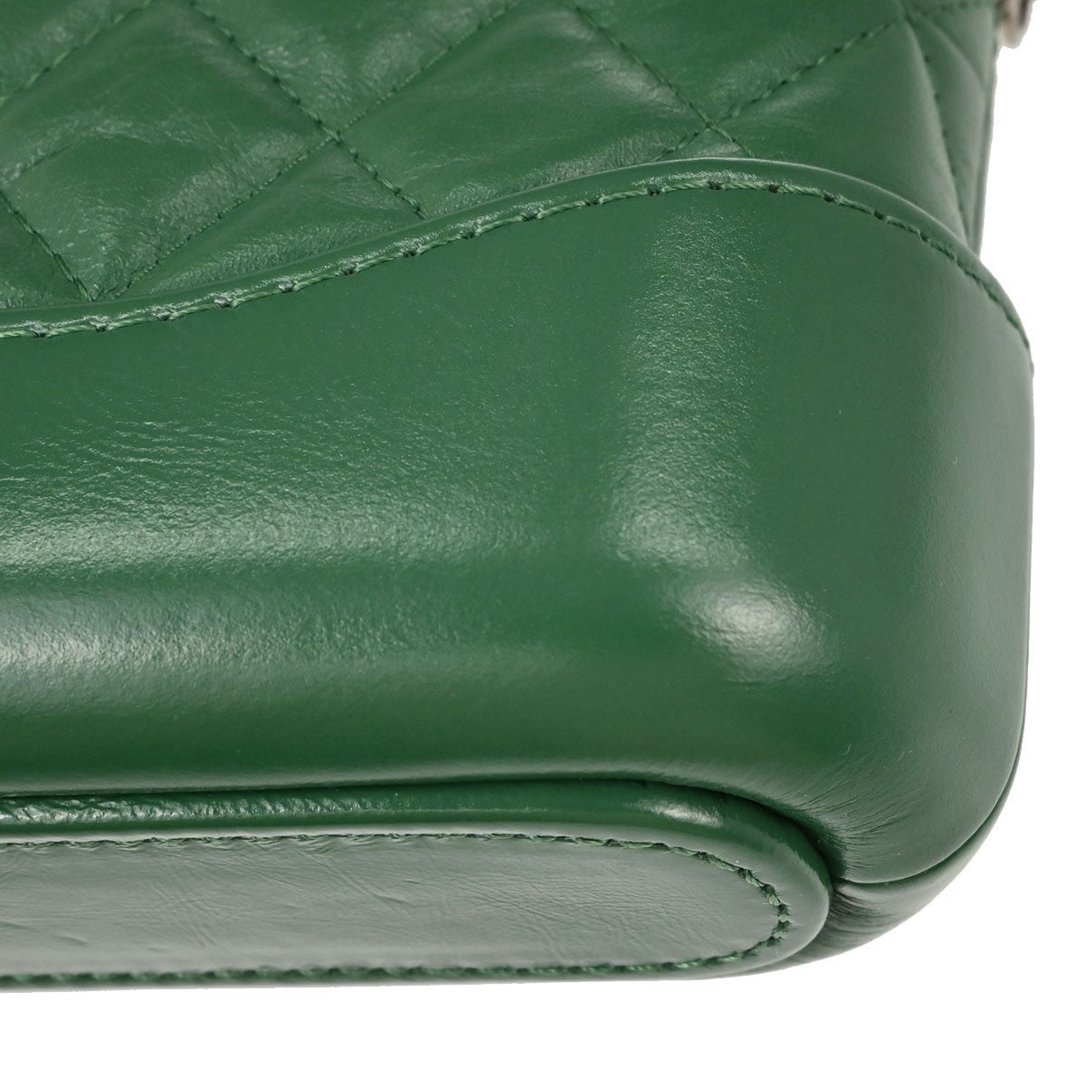 Chanel Gabrielle Double Zip Clutch With Chain Quilted Goatskin And Patent Green Leather Clutche & Pouche Bag (Pre-Owned)