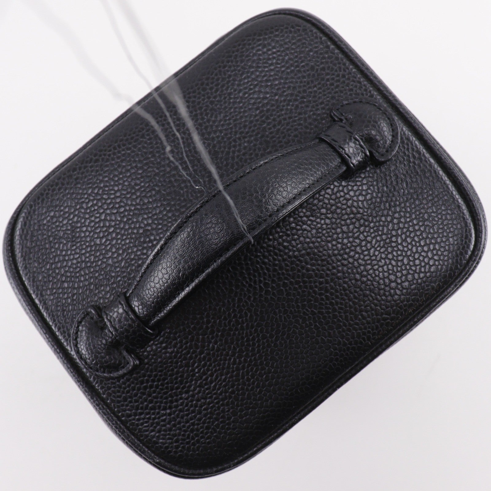Chanel Vintage Timeless Cosmetic Case Caviar Black Leather Handbag (Pre-Owned)